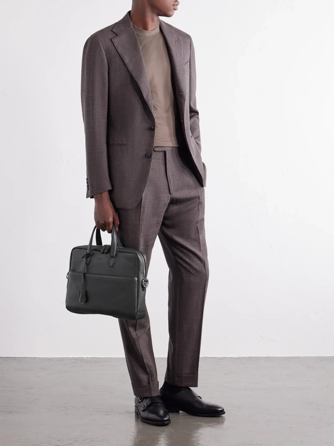 Full-Grain Leather Briefcase by Brioni