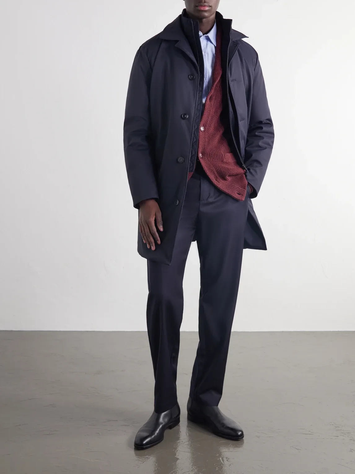 Wool-Trimmed Gabardine Hybrid Down Coat by Canali