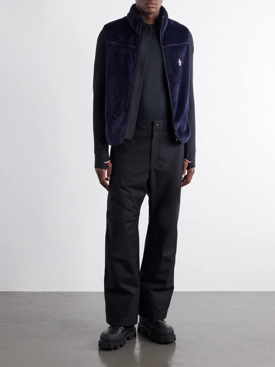 Moncler Grenoble Logo-Appliquéd Gabardine-Trimmed Fleece Polartec Gilet by Moncler