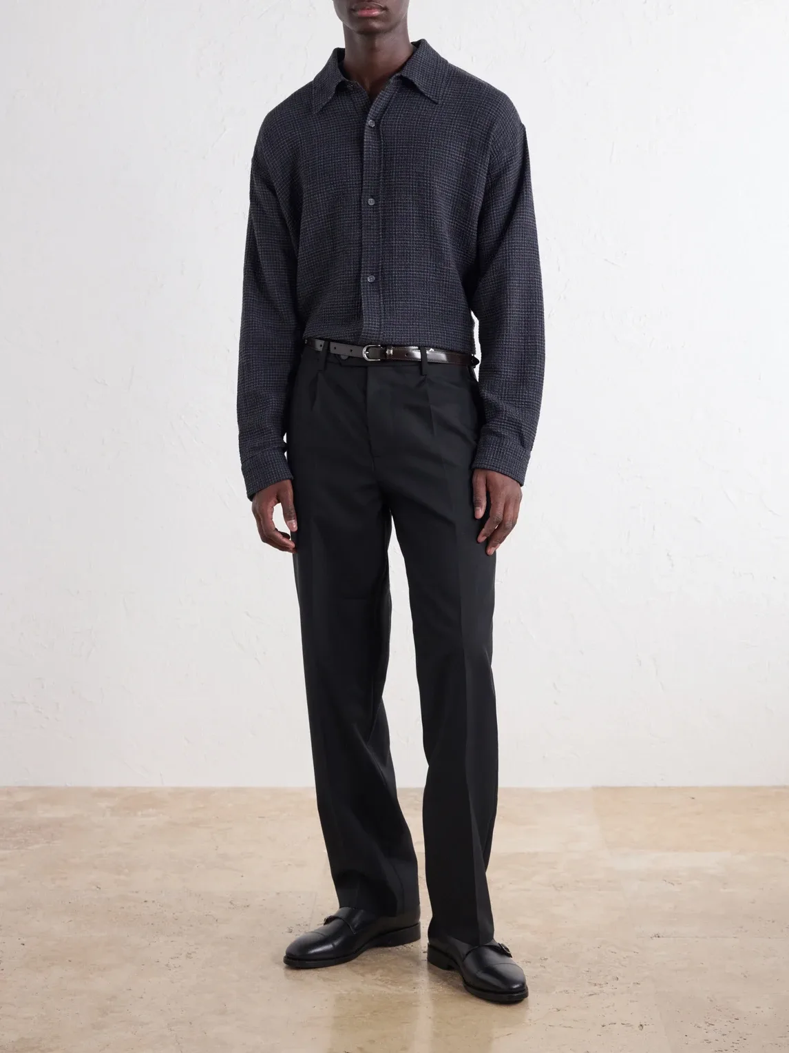 Vacation Checked Cotton and Wool-Blend Seersucker Shirt by Mfpen