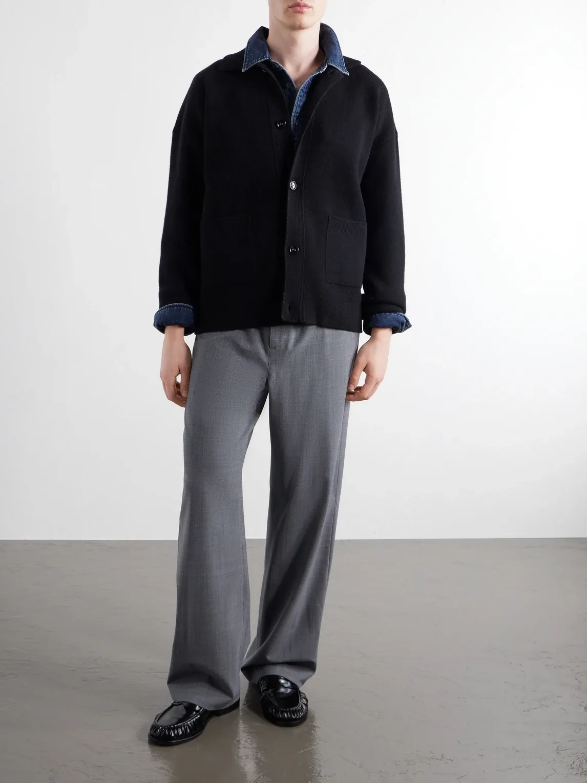 Logo-Appliquéd Merino Wool Cardigan by Ami Paris