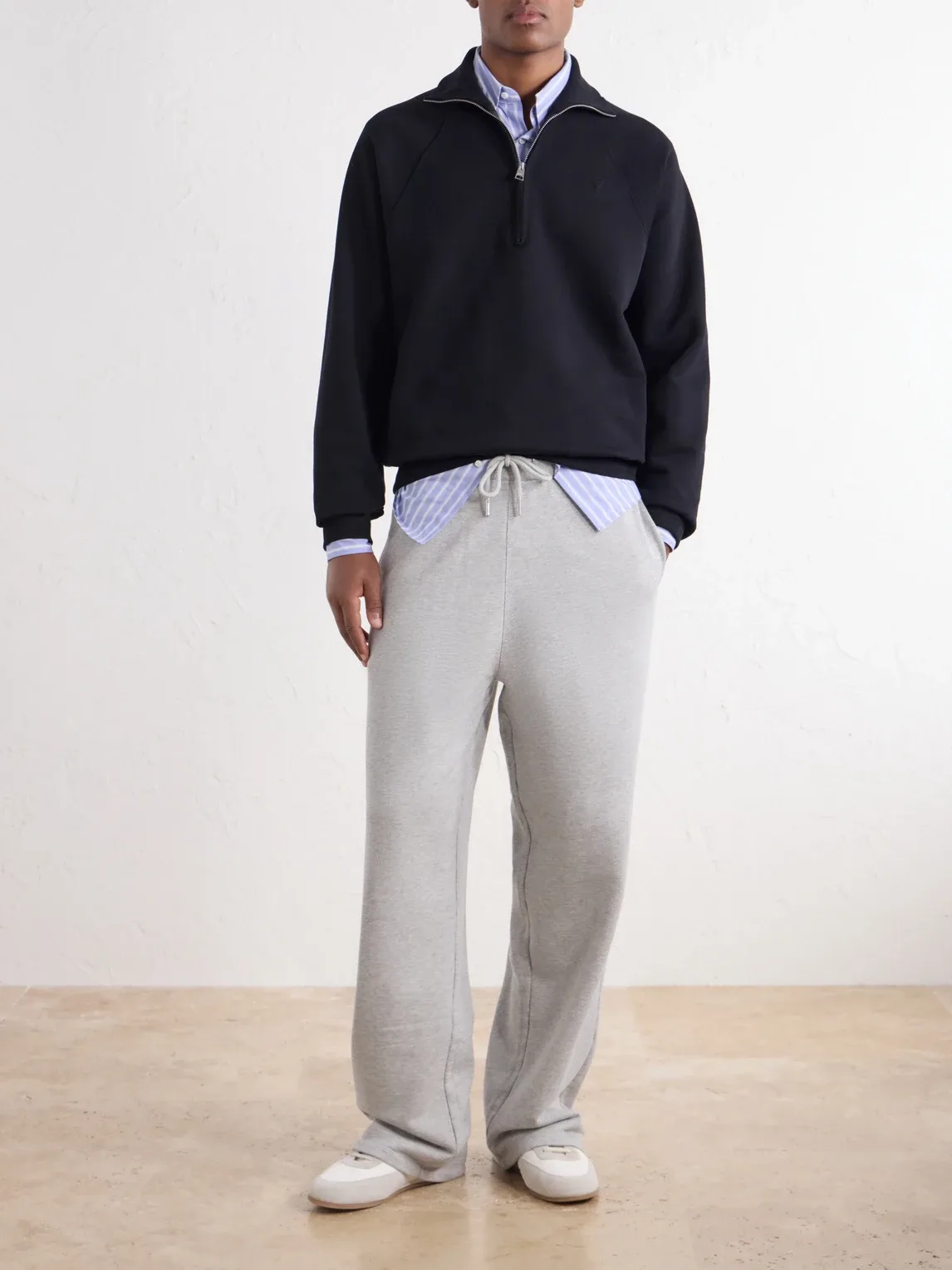 Logo-Embroidered Cotton-Jersey Half-Zip Sweatshirt by Ami Paris