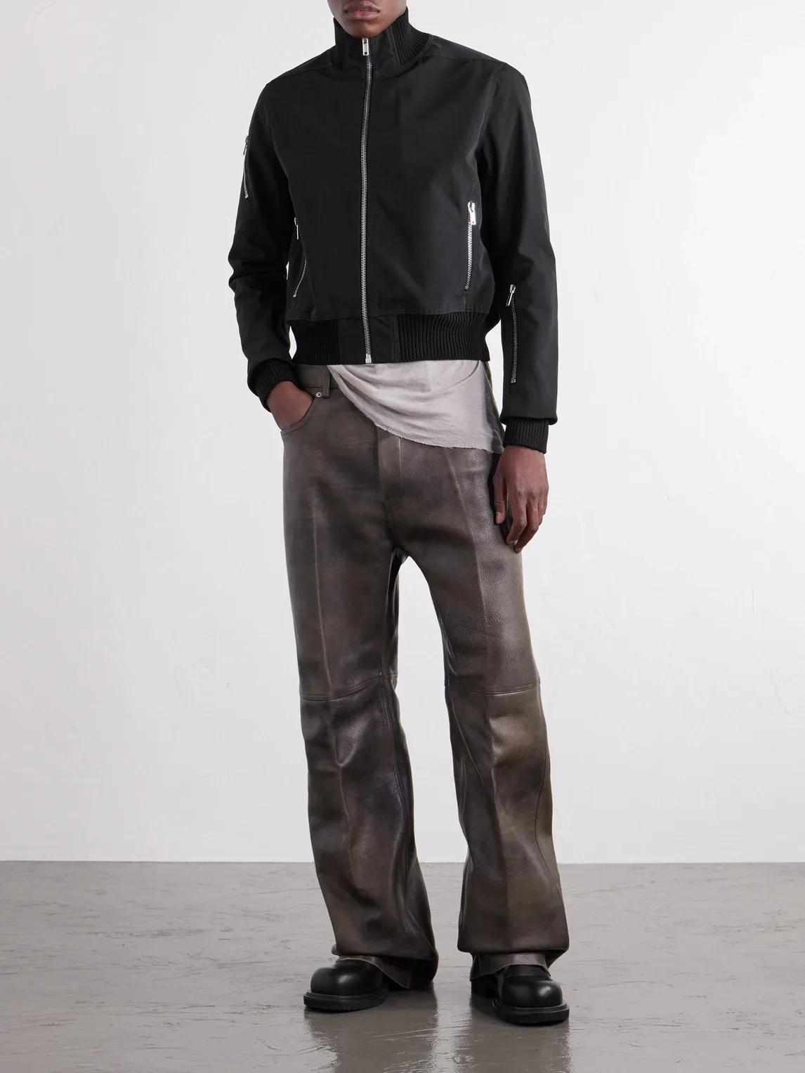 Rib-Trimmed Canvas Blouson Jacket by Rick Owens