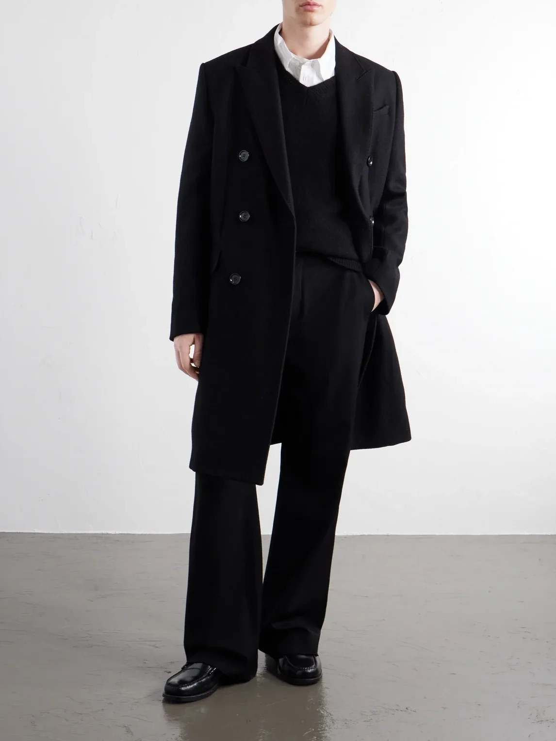 Double-Breasted Virgin Wool-Gabardine Coat by Ami Paris
