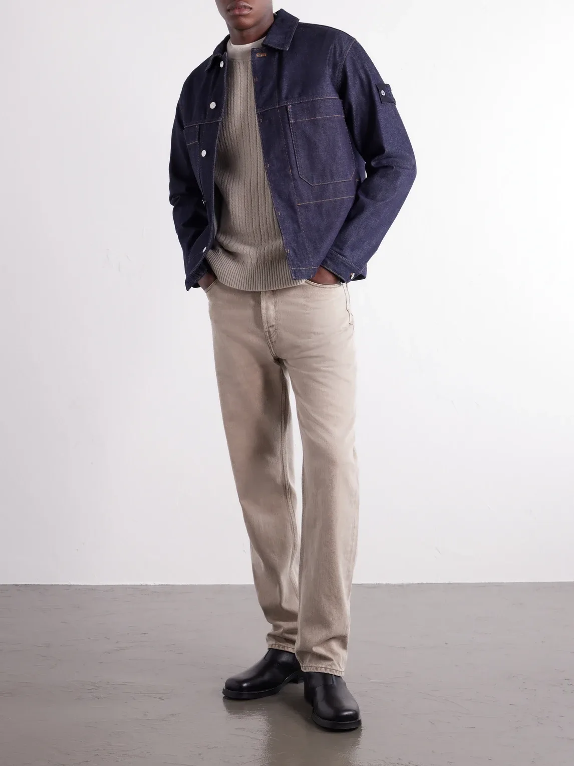 STONE Island GHOST Ribbed Wool Cashmere Sweater by Stone Island