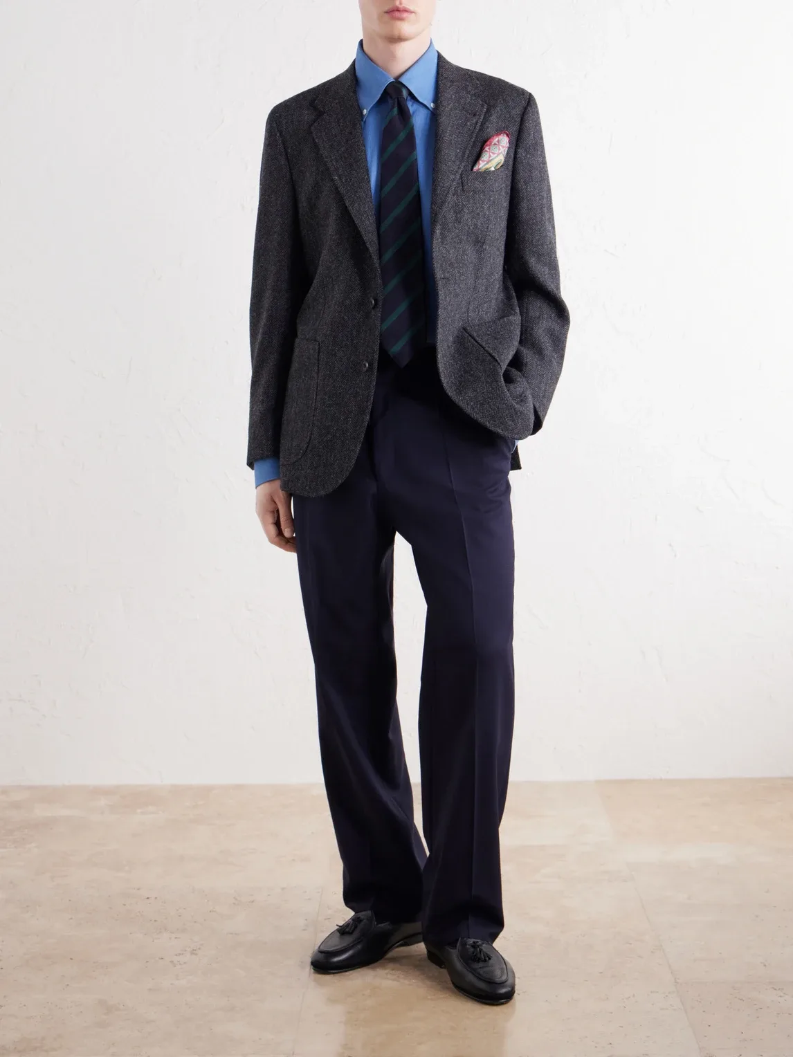 Herringbone Virgin Wool Blazer by Rubinacci
