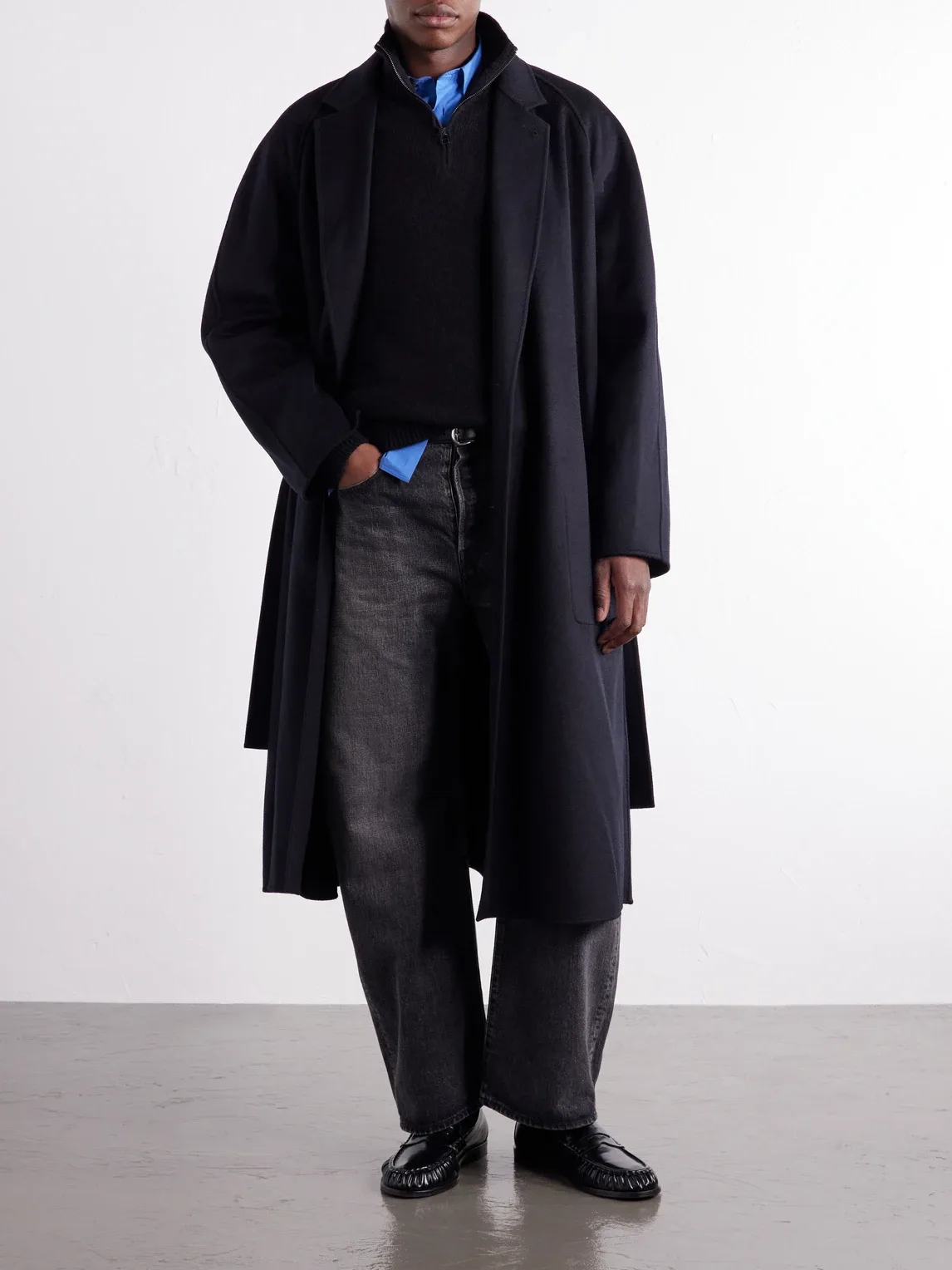 Reversible Belted Wool-Blend Coat by Ssstein