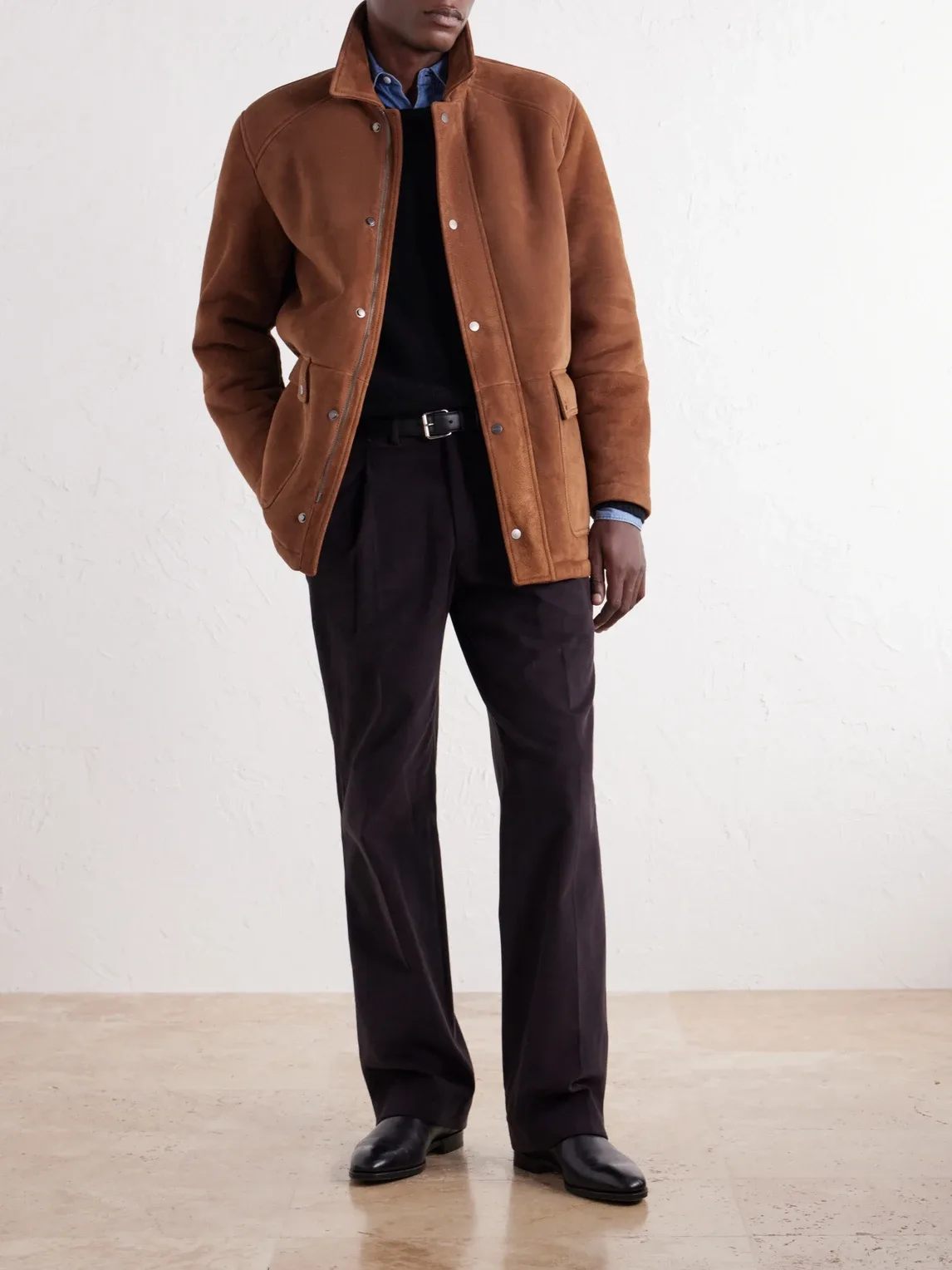 Panelled Shearling Field Jacket by Kiton