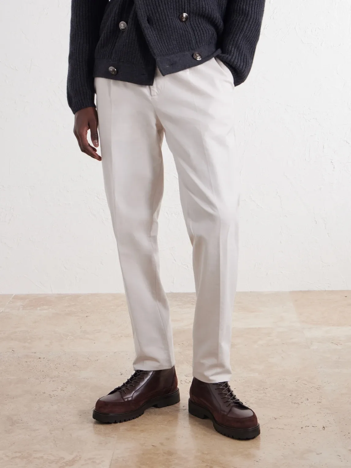 Suede-Trimmed Leather Hiking Boots by Brunello Cucinelli