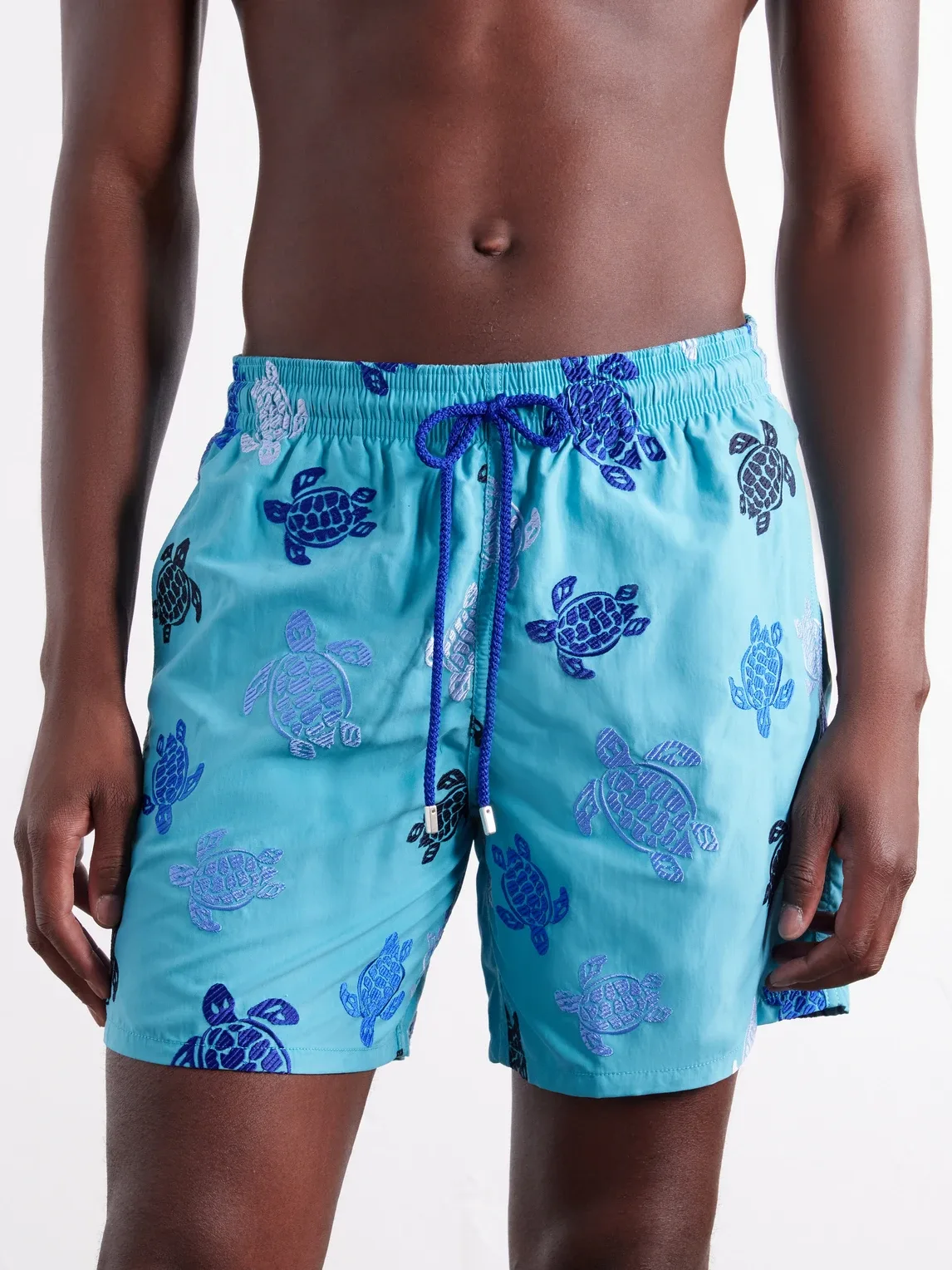 Mistral Straight-Leg Mid-Length Embroidered Recycled Swim Shorts