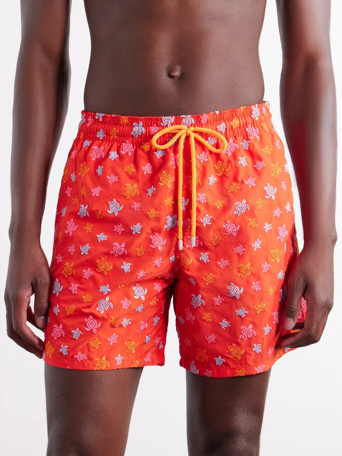 Mistral Straight-Leg Mid-Length Embroidered Recycled Swim Shorts