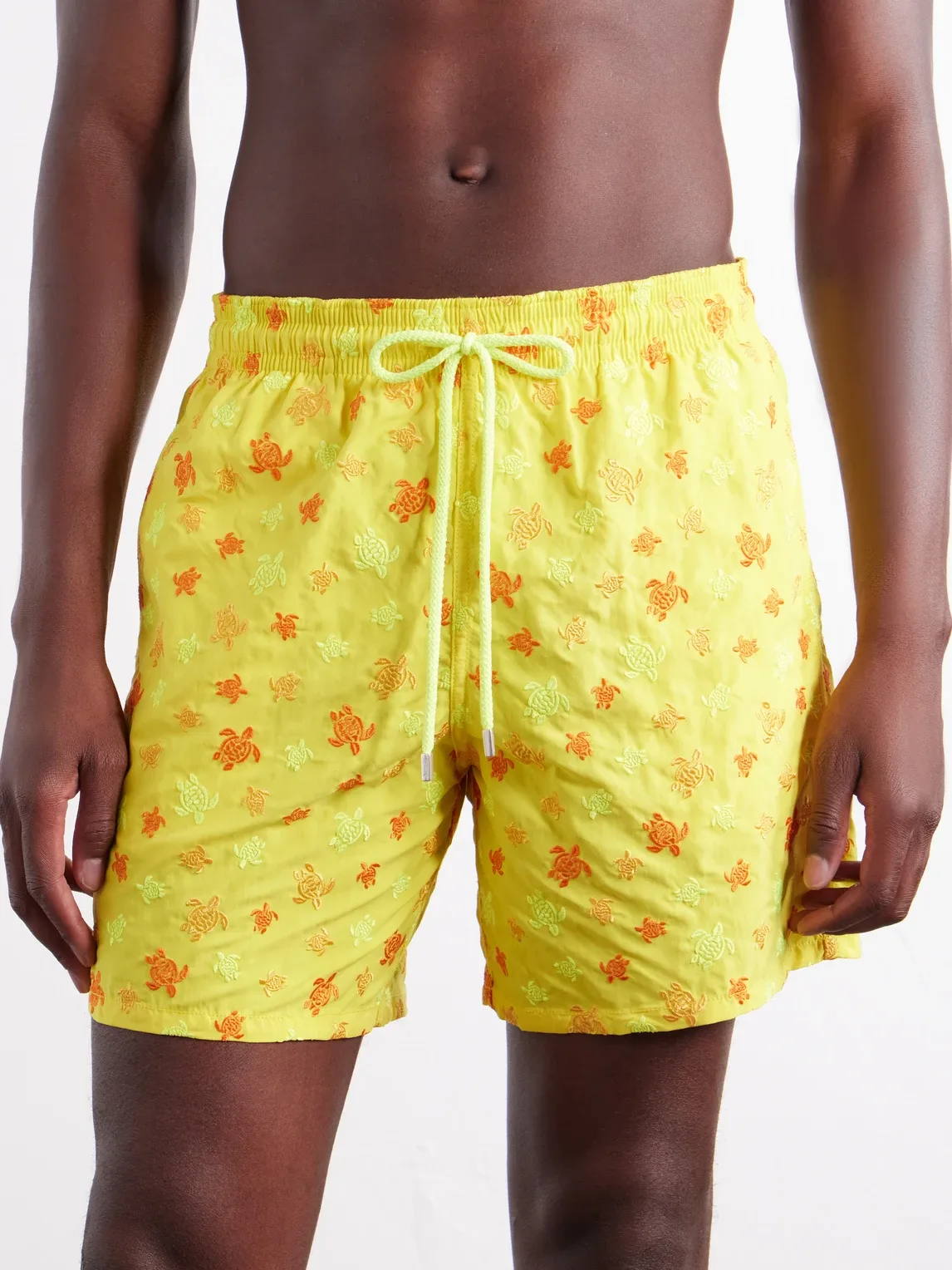 Mistral Straight-Leg Mid-Length Embroidered Recycled Swim Shorts