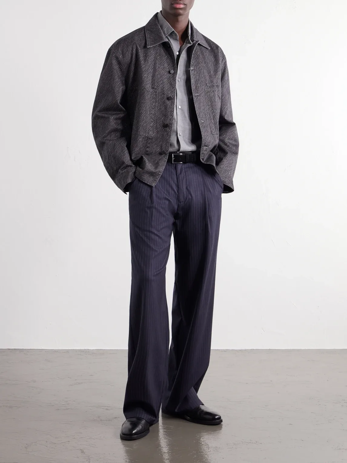Spread-Collar Brushed Cotton Woven Shirt by Stffa