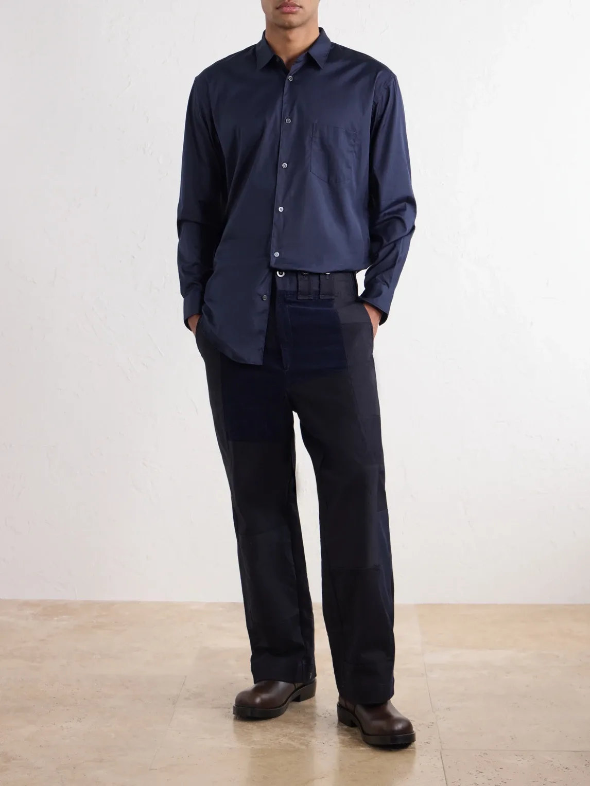 Patchwork Straight-Leg Panelled Cotton-Twill Trousers by Junya Watanabe
