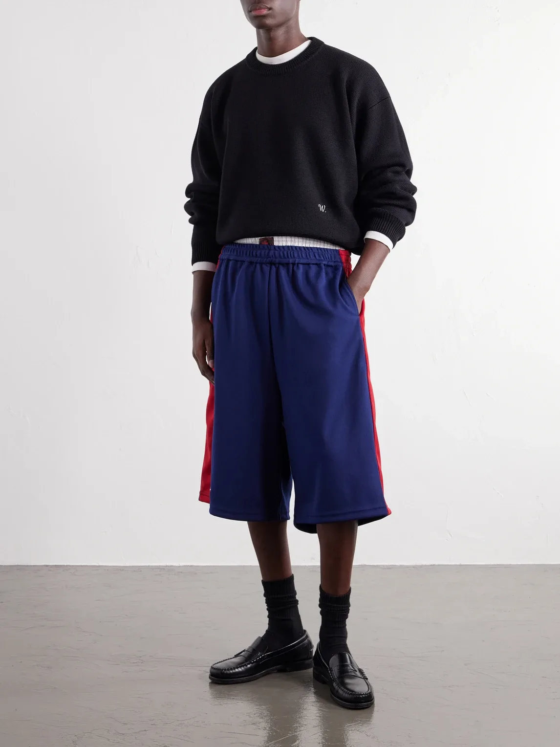 Oversized Striped Shell Shorts by Willy Chavarria
