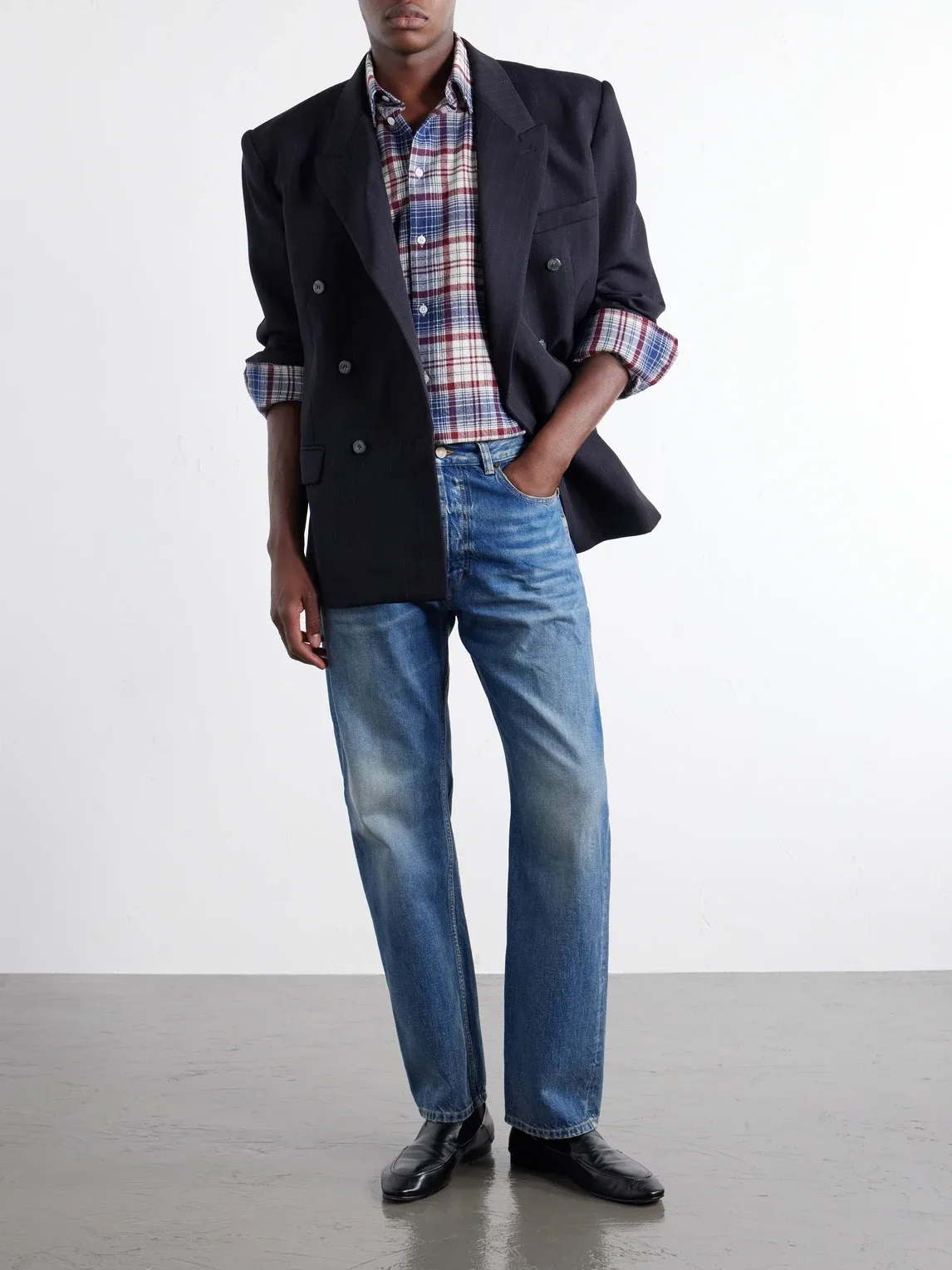 Checked Brushed Virgin Wool-Flannel Shirt by Willy Chavarria