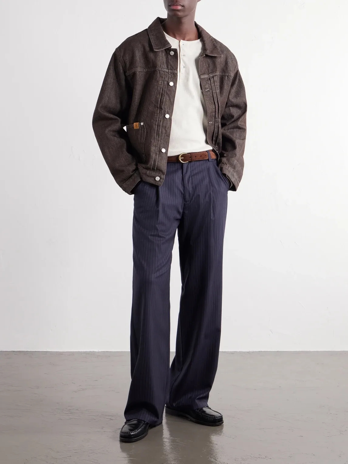 Vince Pleated Organic Denim Jacket by Officine Gnrale