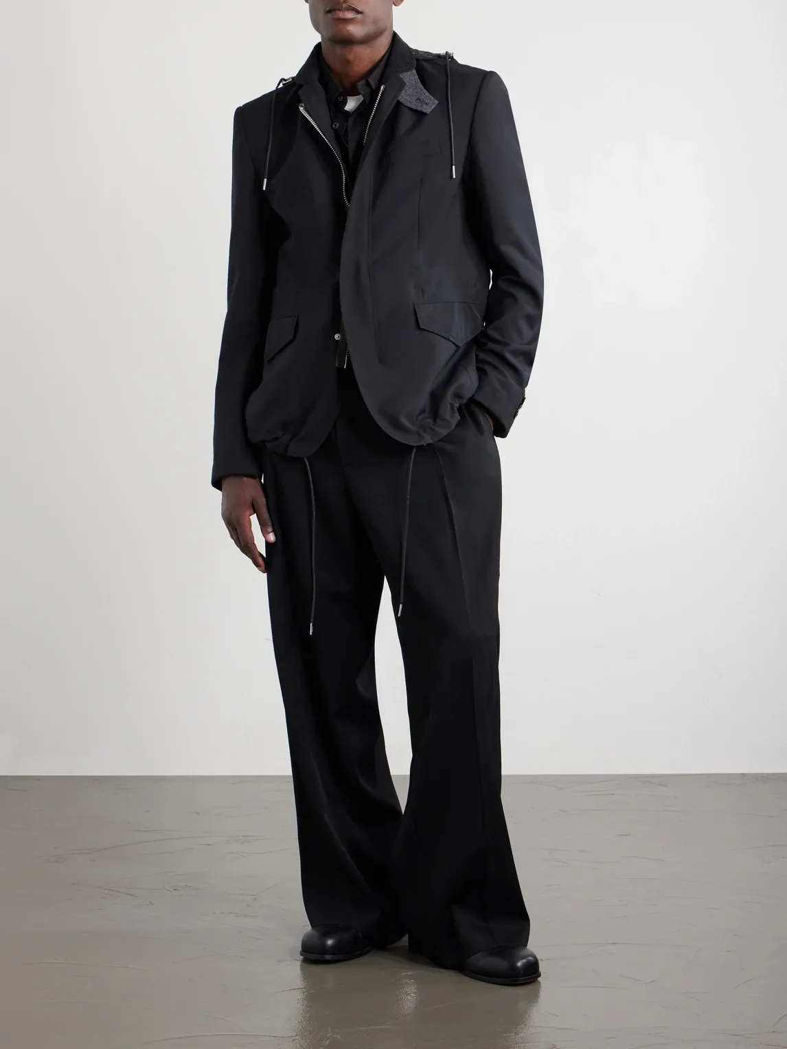 Grain De Poudre and Shell Hooded Blazer