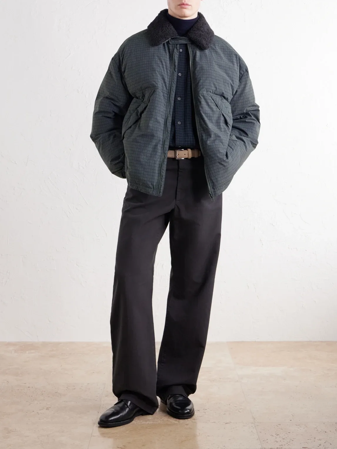 Esca Checked Cotton, Alpaca and Mohair-Trimmed Shell Down Jacket by A Kind of Guise
