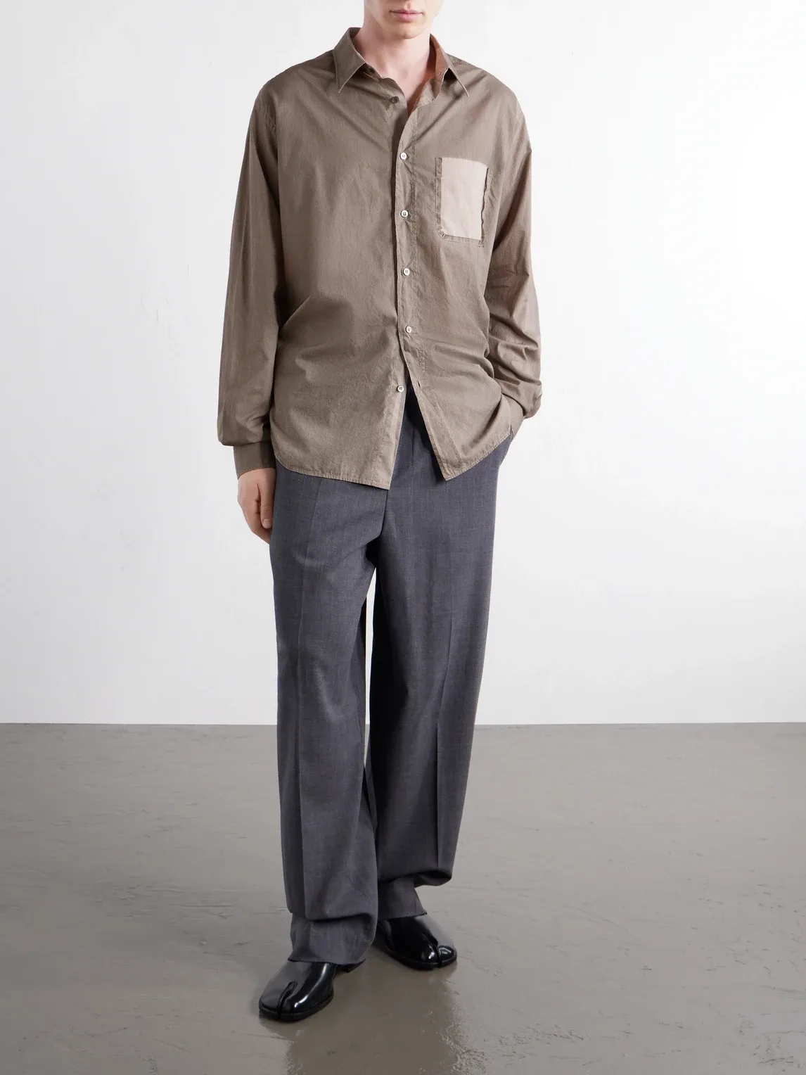 Camp-Collar Distressed Checked Cotton-Poplin Shirt by Maison Margiela