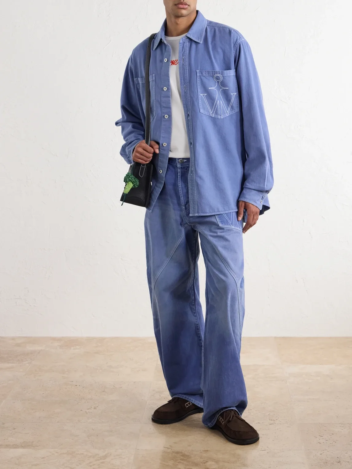 Logo-Embroidered Cotton-Twill Shirt by JW Anderson