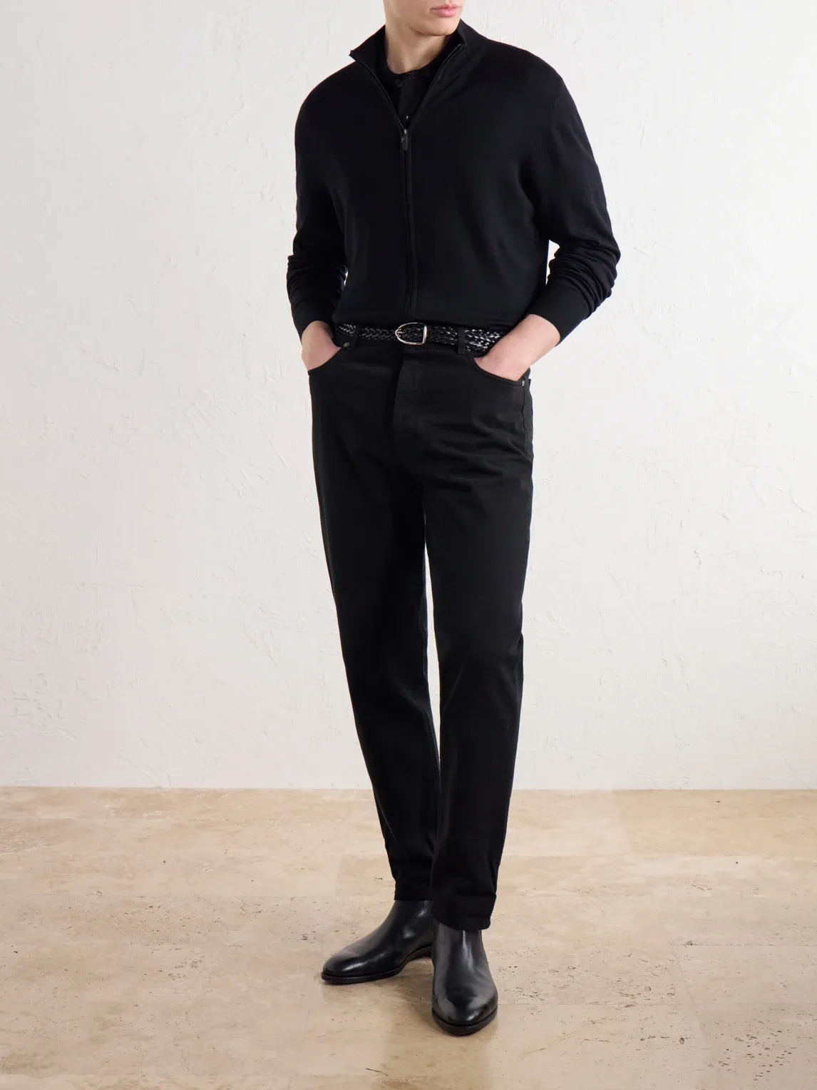 Wool Zip-Up Sweater by Canali