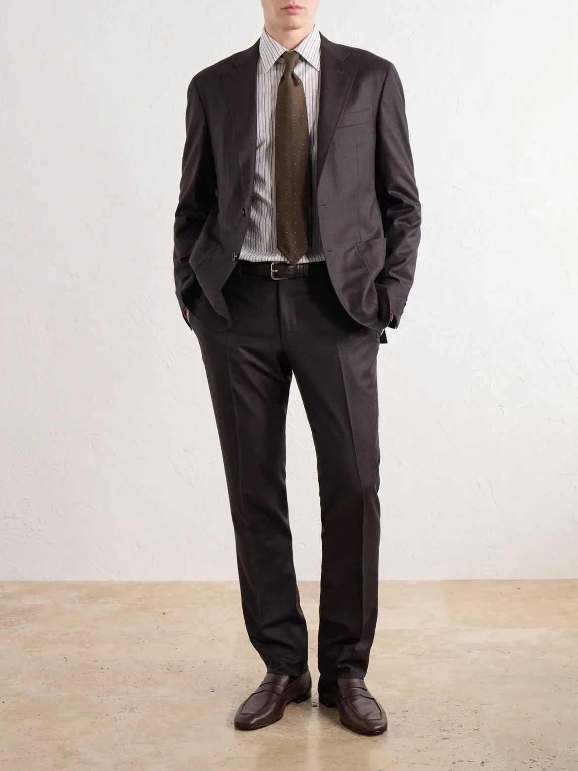Slim-Fit Tapered Wool-Flannel Suit Trousers by Canali