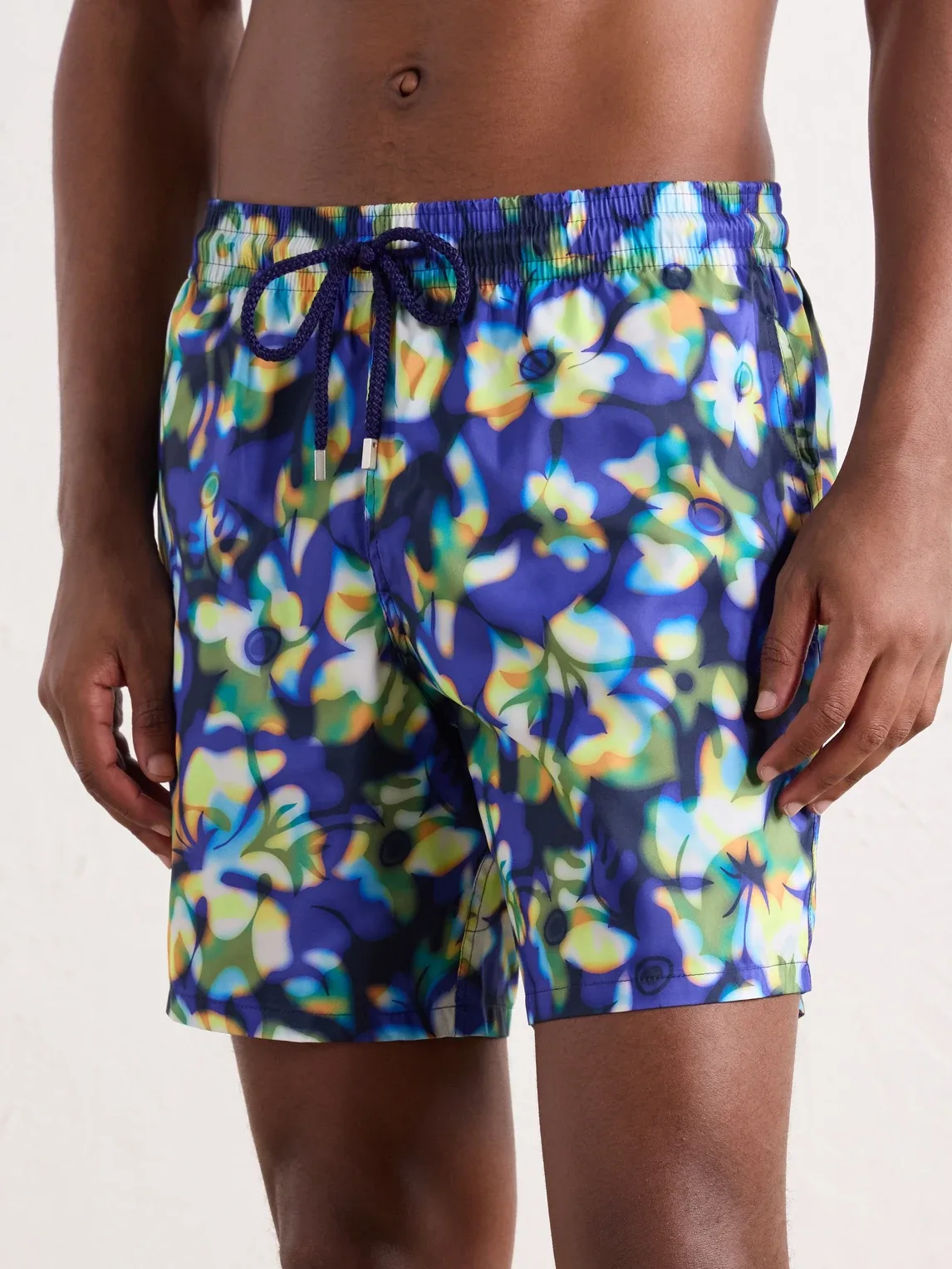 Mahina Straight-Leg Mid-Length Printed Recycled Shell Swim Shorts by Vilebrequin