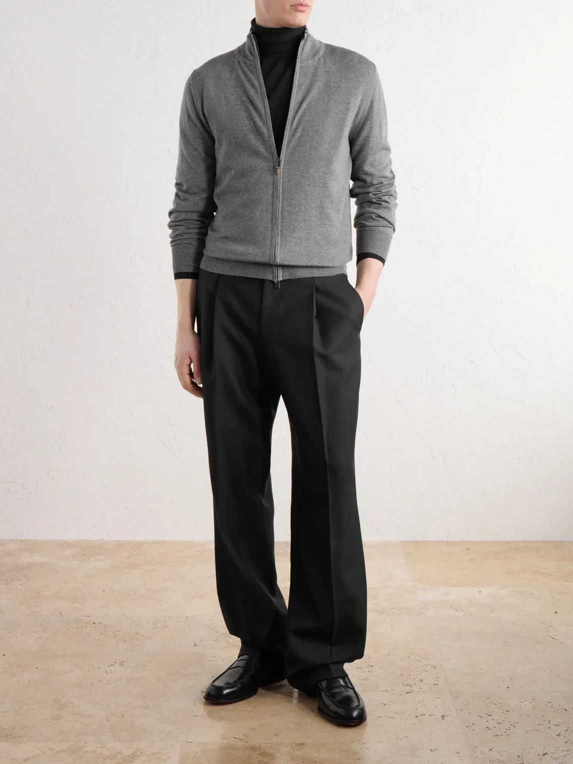 Wool Zip-Up Sweater