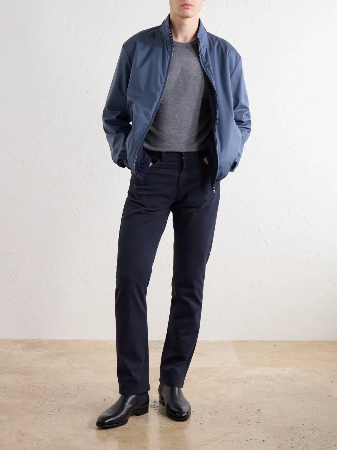 Slim-Fit Straight-Leg Stretch-Cotton Gabardine Trousers by Canali