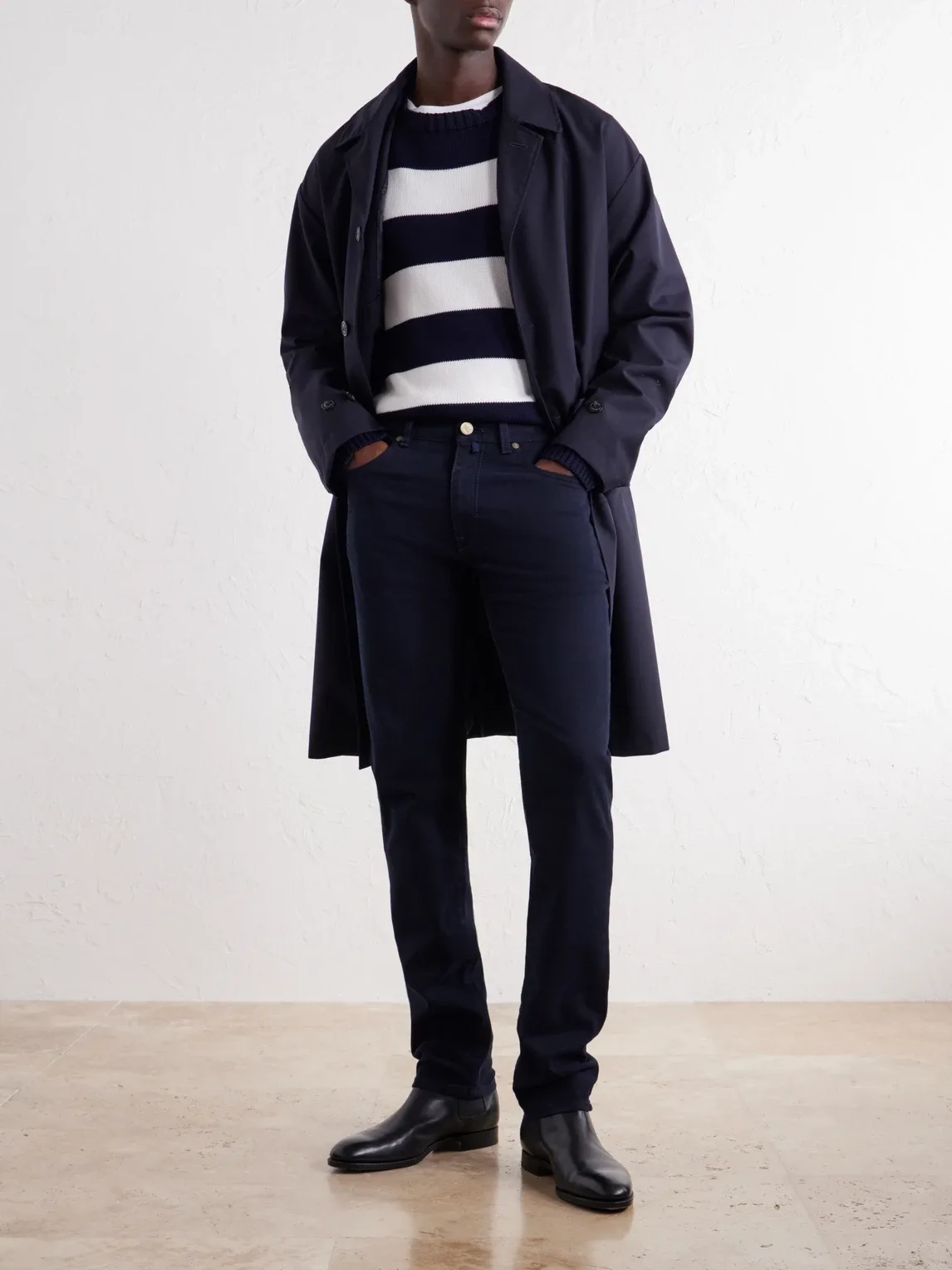 Incotex Blue Division Slim-Fit Straight-Leg Stretch Cotton-Twill Trousers by Slowear