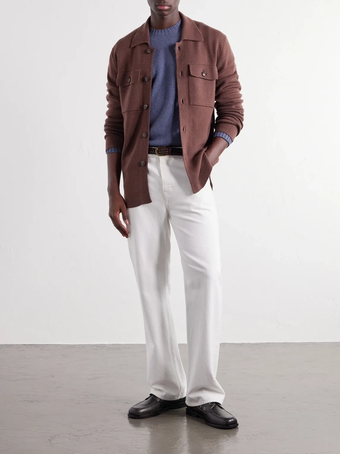 Virgin Wool Knitted Overshirt by Piacenza 1733