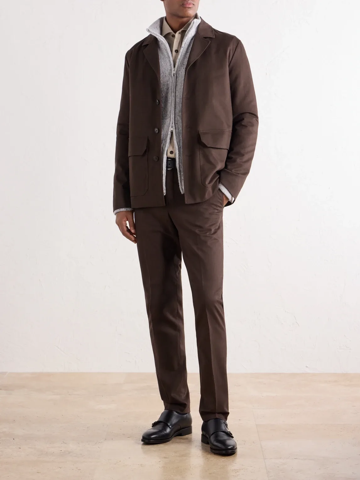 Cotton and Cashmere-Blend Gabardine Blouson Jacket