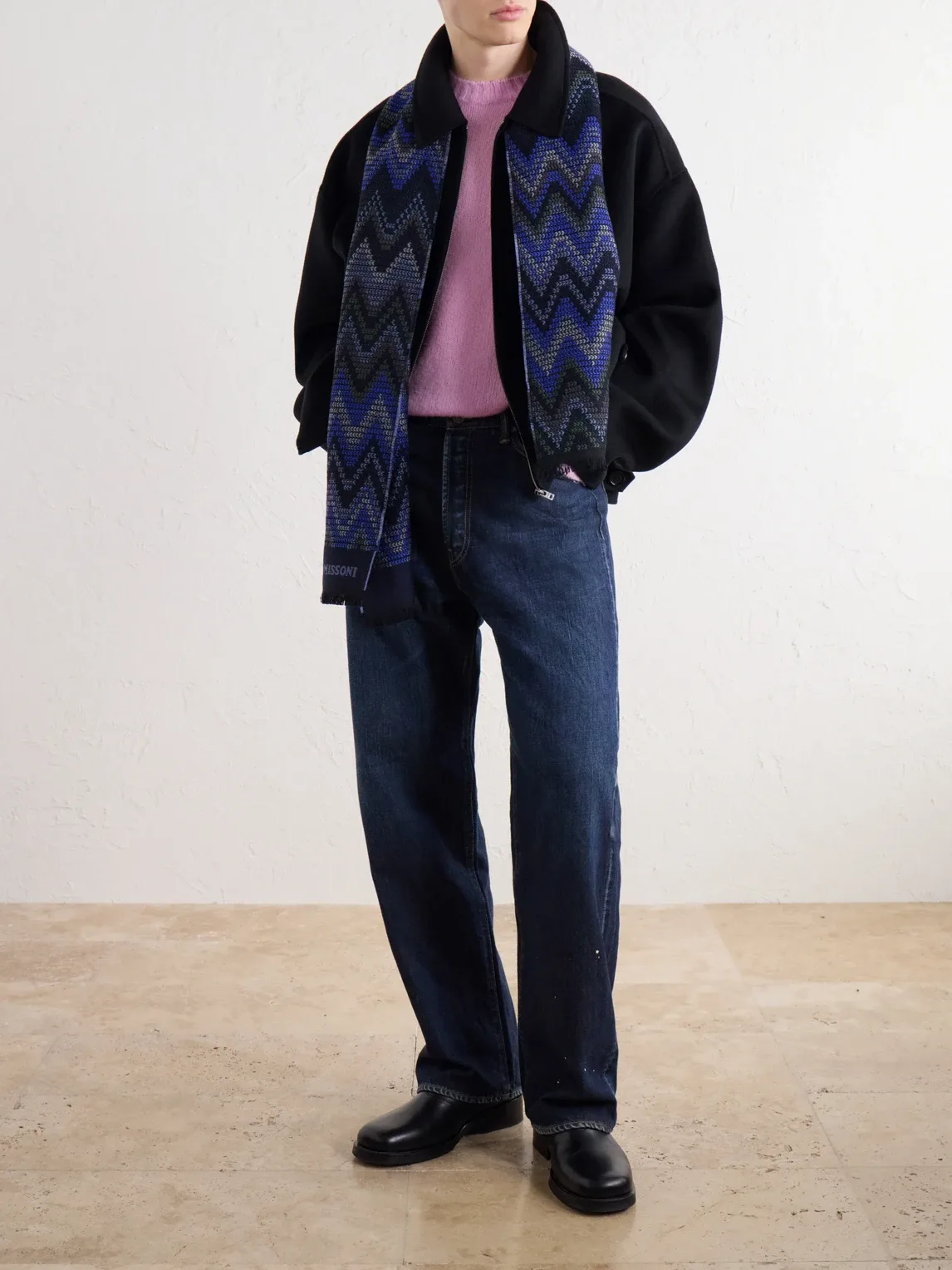 Striped Crochet-Knit Wool Scarf by Missoni