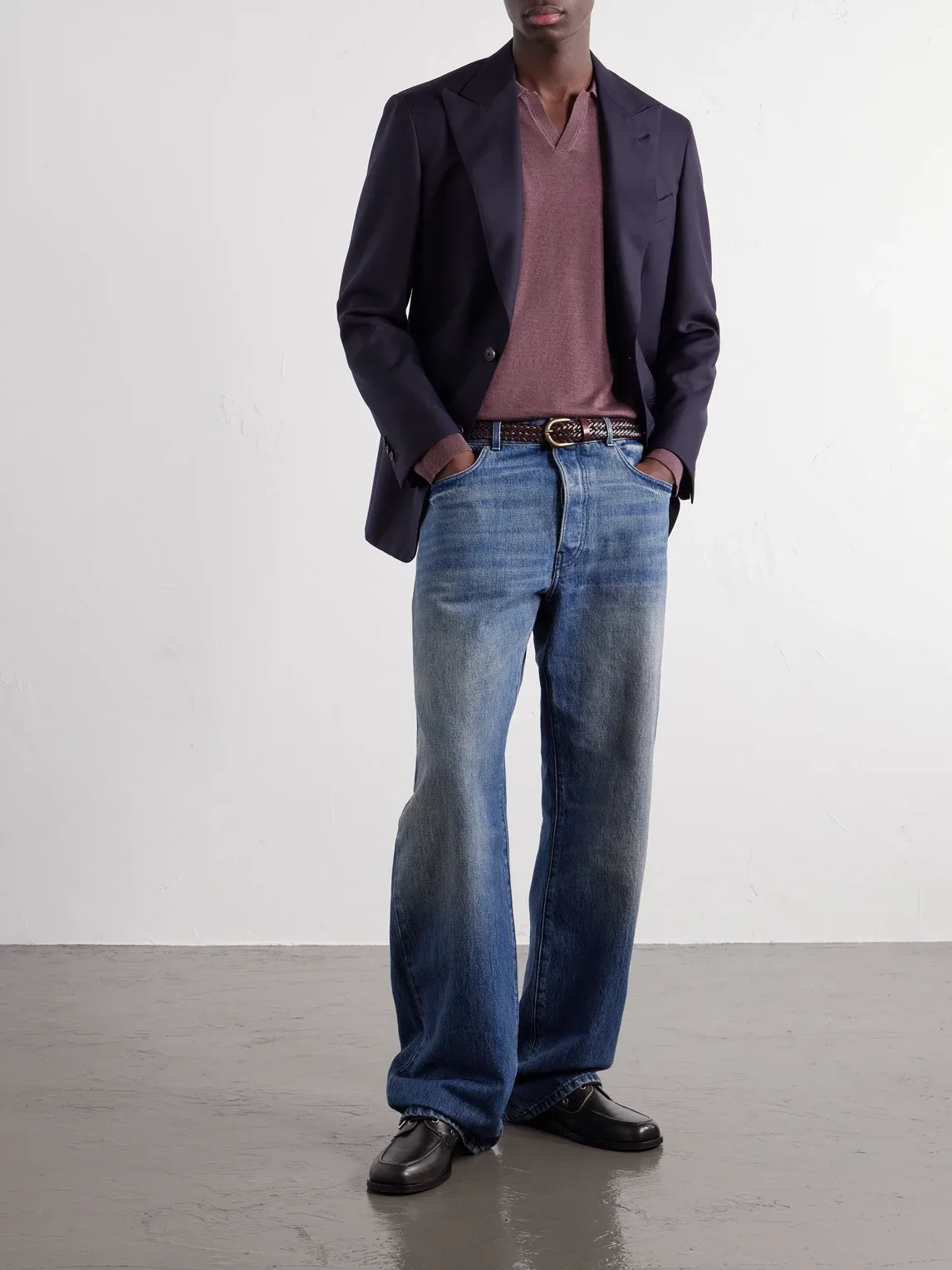 Mr P. Rib-Trimmed Merino Wool and Silk-Blend Polo Shirt by Mr P