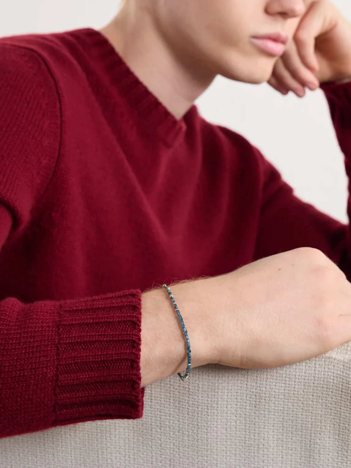 Agua Y Oro Gold-Plated Turquoise Bracelet by Peyote Bird