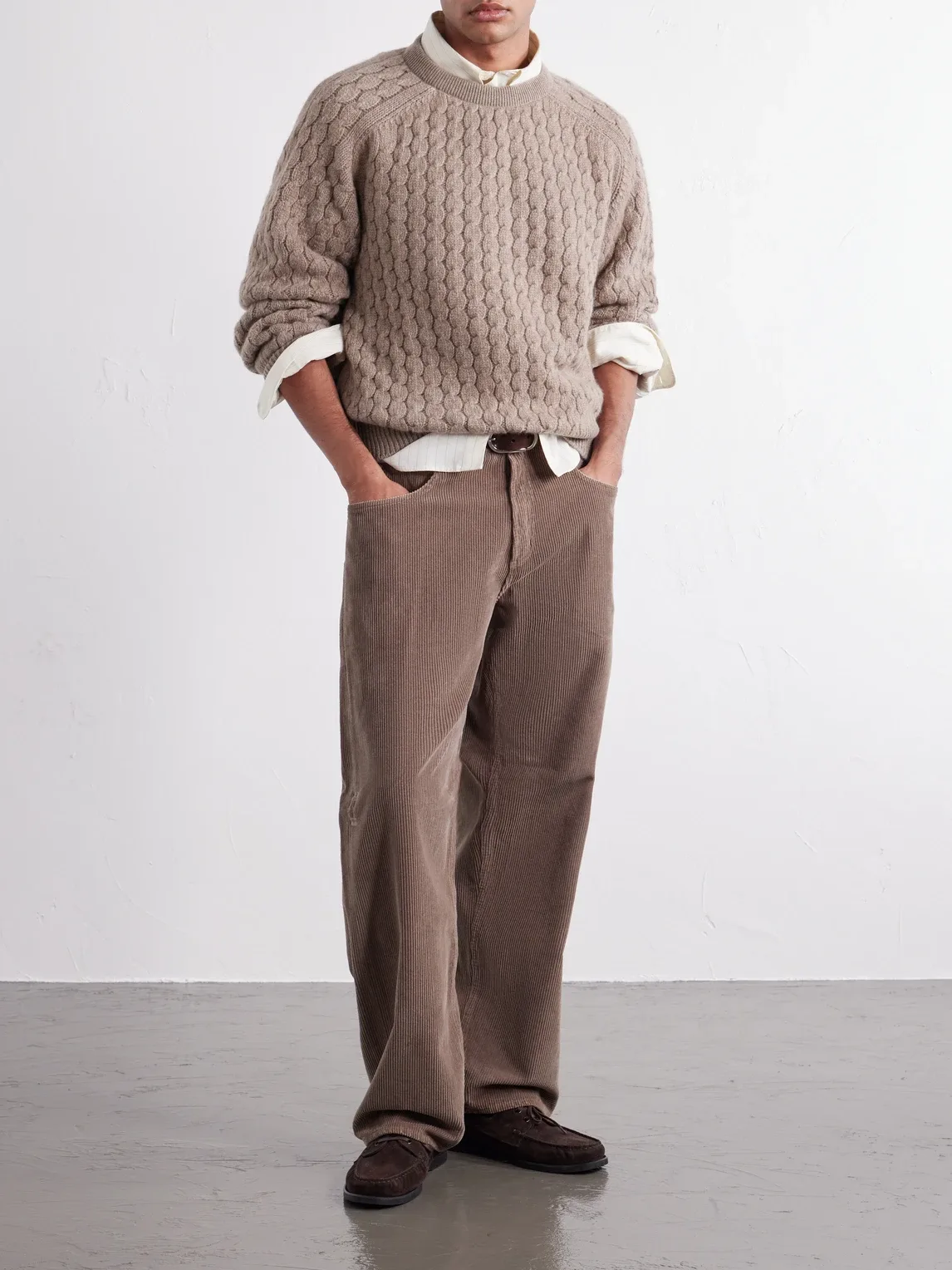 Cable-Knit Cashmere and Wool-Blend Sweater by Begg & Co