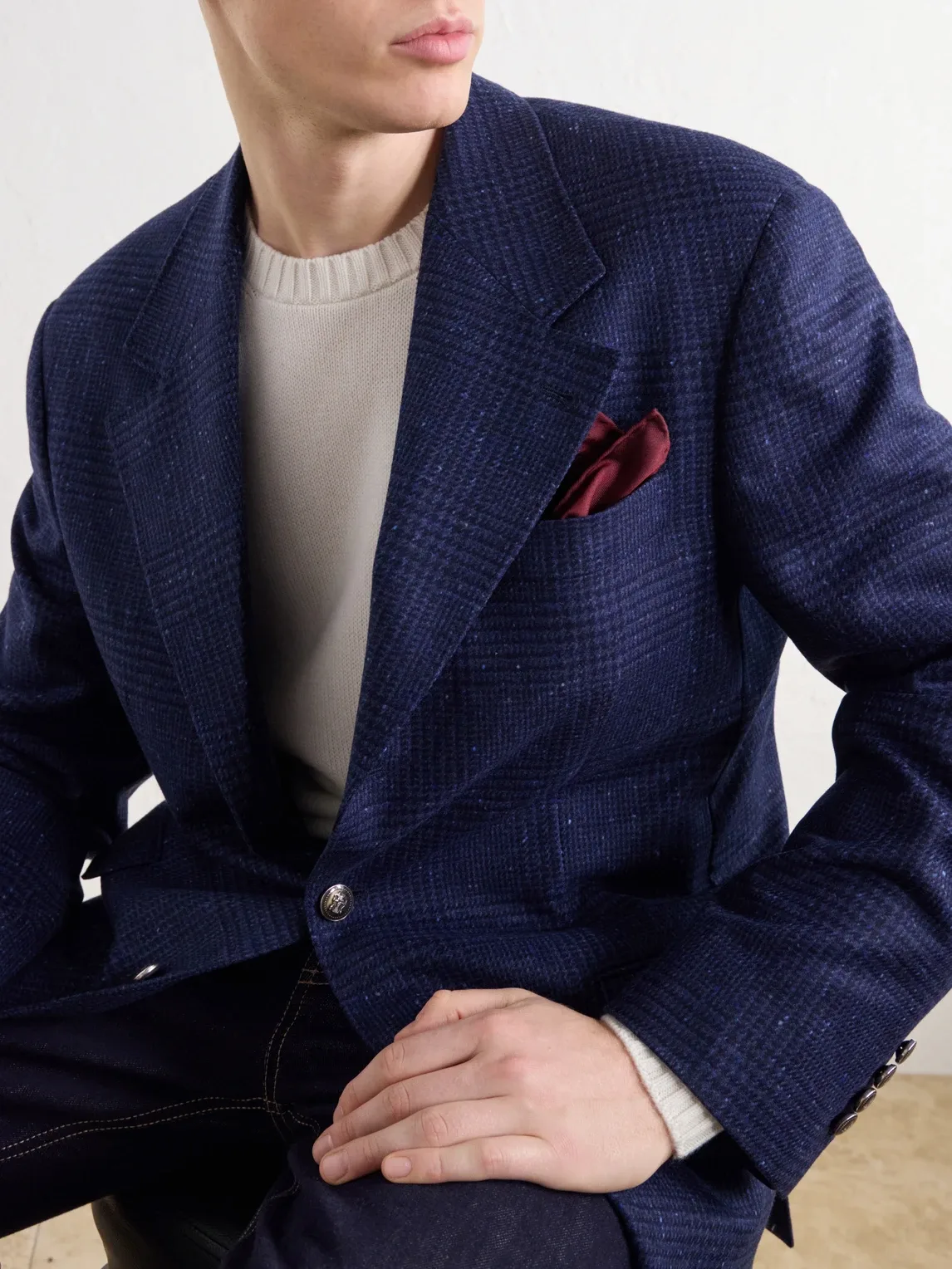 Silk-Twill Pocket Square by Brunello Cucinelli
