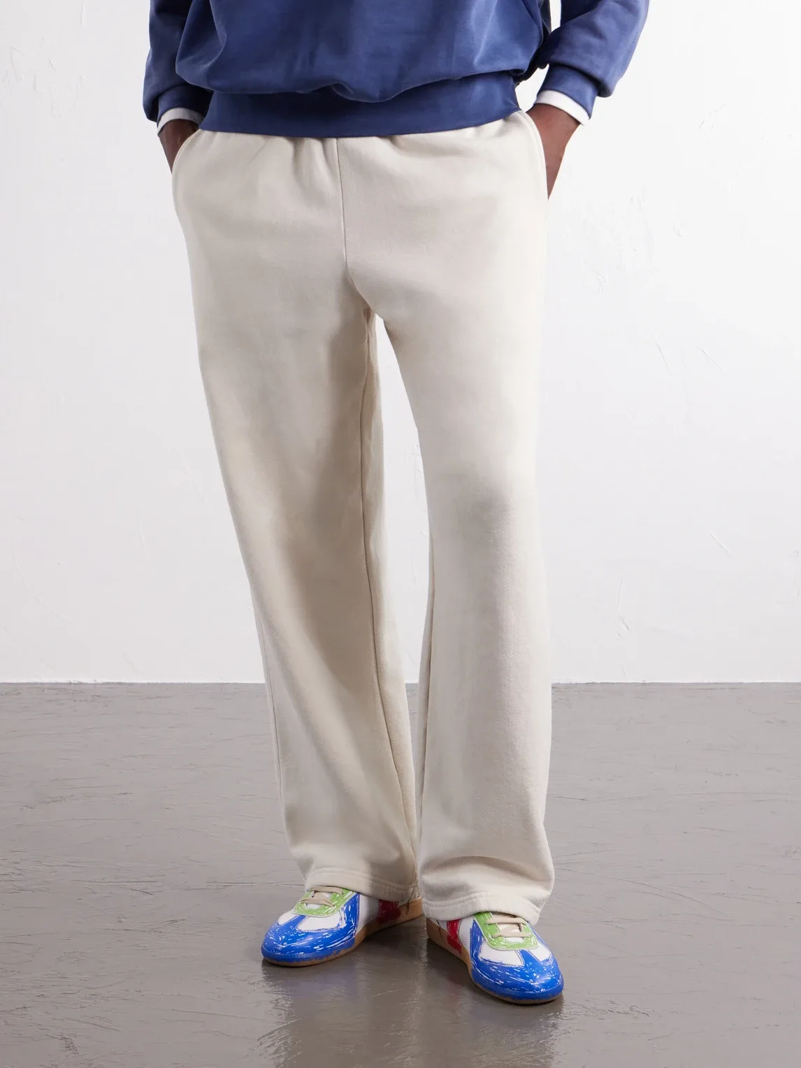 Replica Painted-Effect Leather Sneakers by Maison Margiela