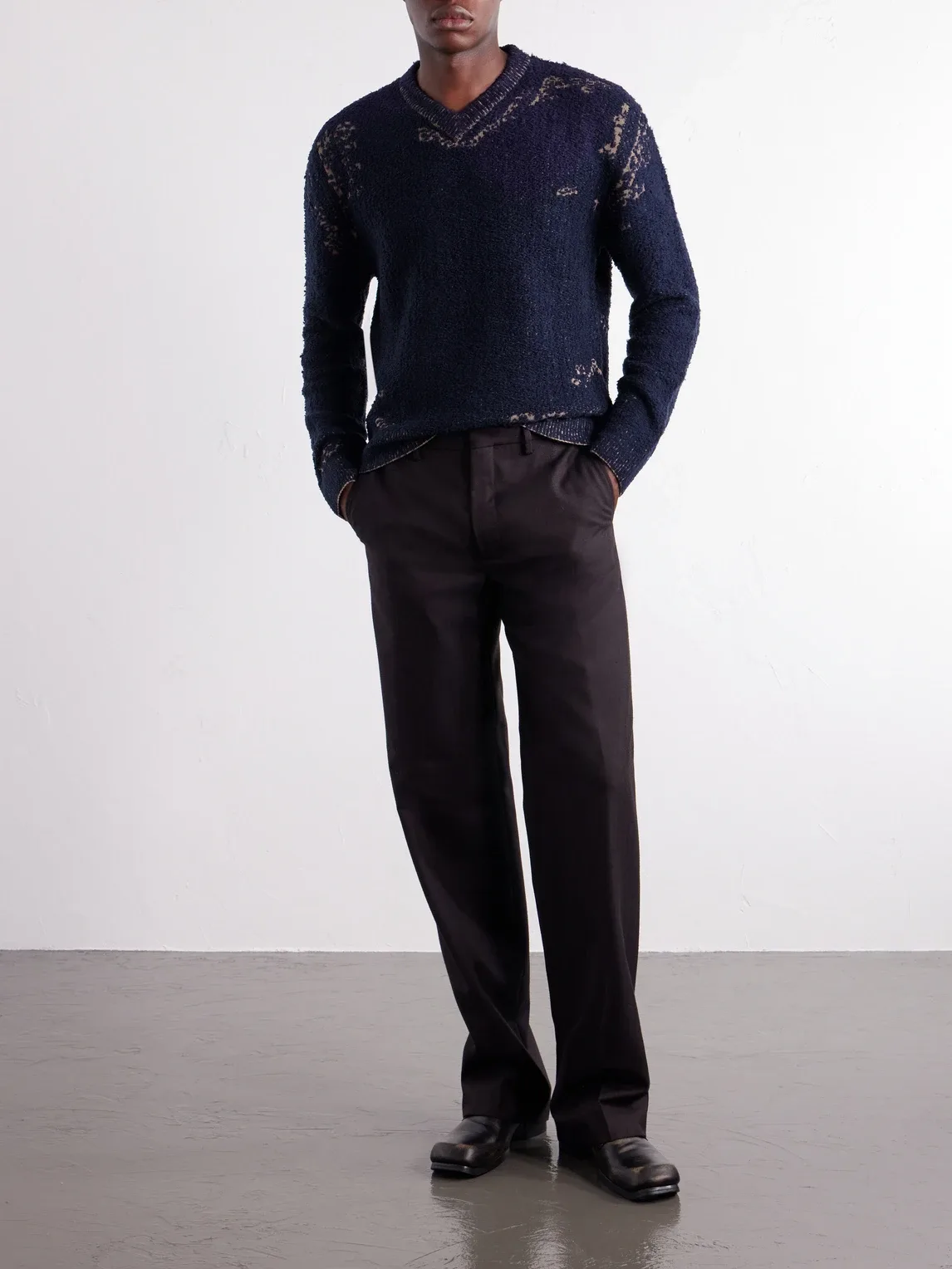 Acid-Effect Boucle-Jacquard Cotton-Blend Sweater by Maison Margiela