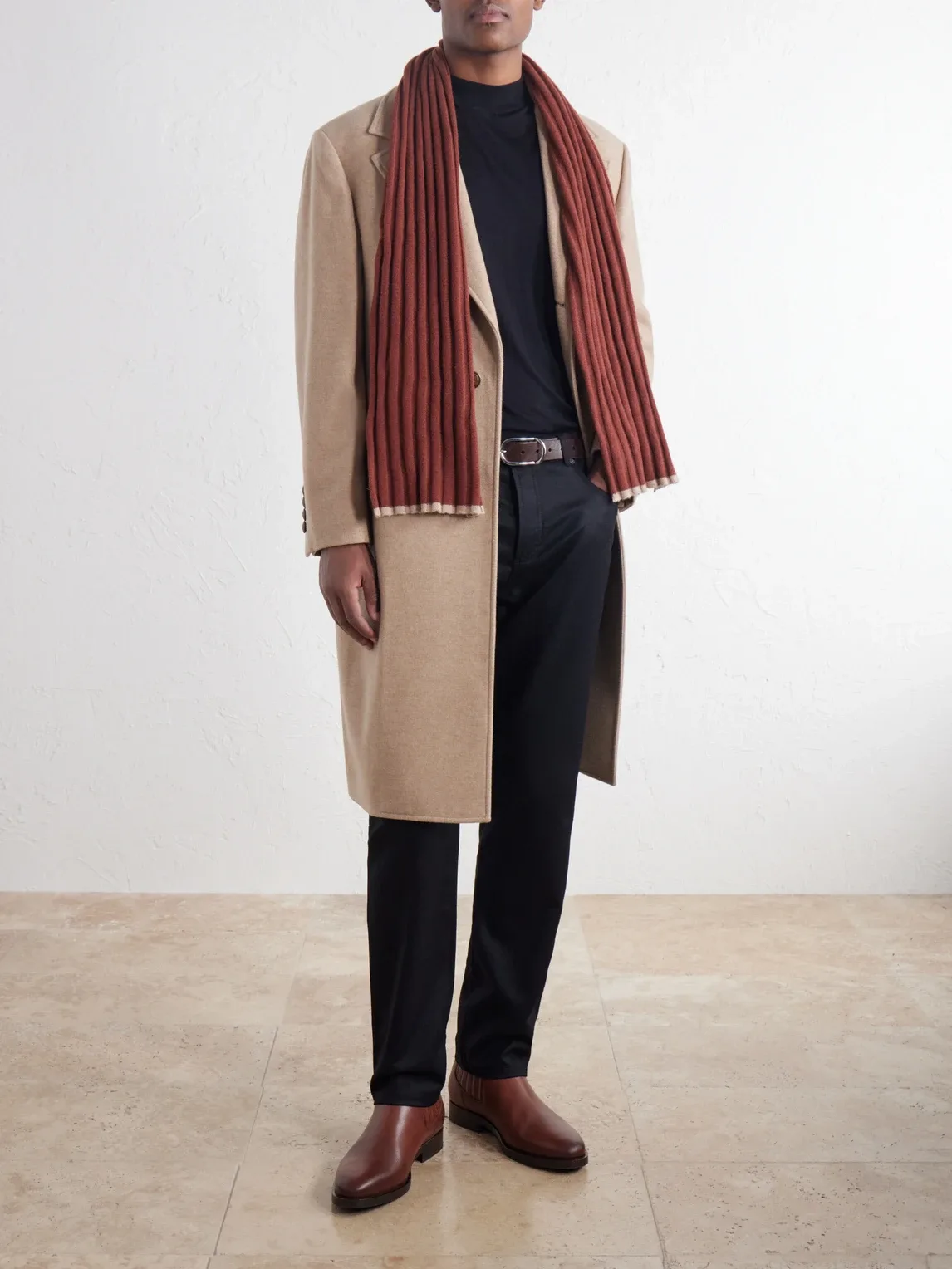 Ribbed Cashmere Scarf by Brunello Cucinelli