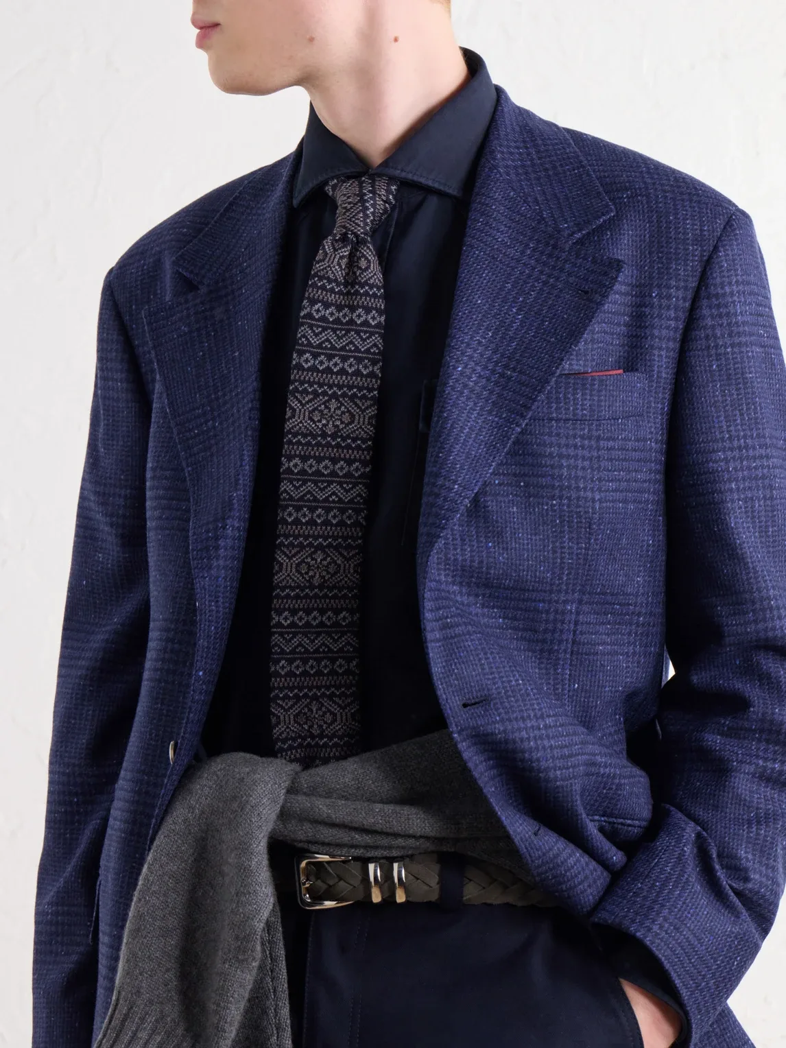 6.5cm Fair Isle Virgin Wool Tie by Brunello Cucinelli