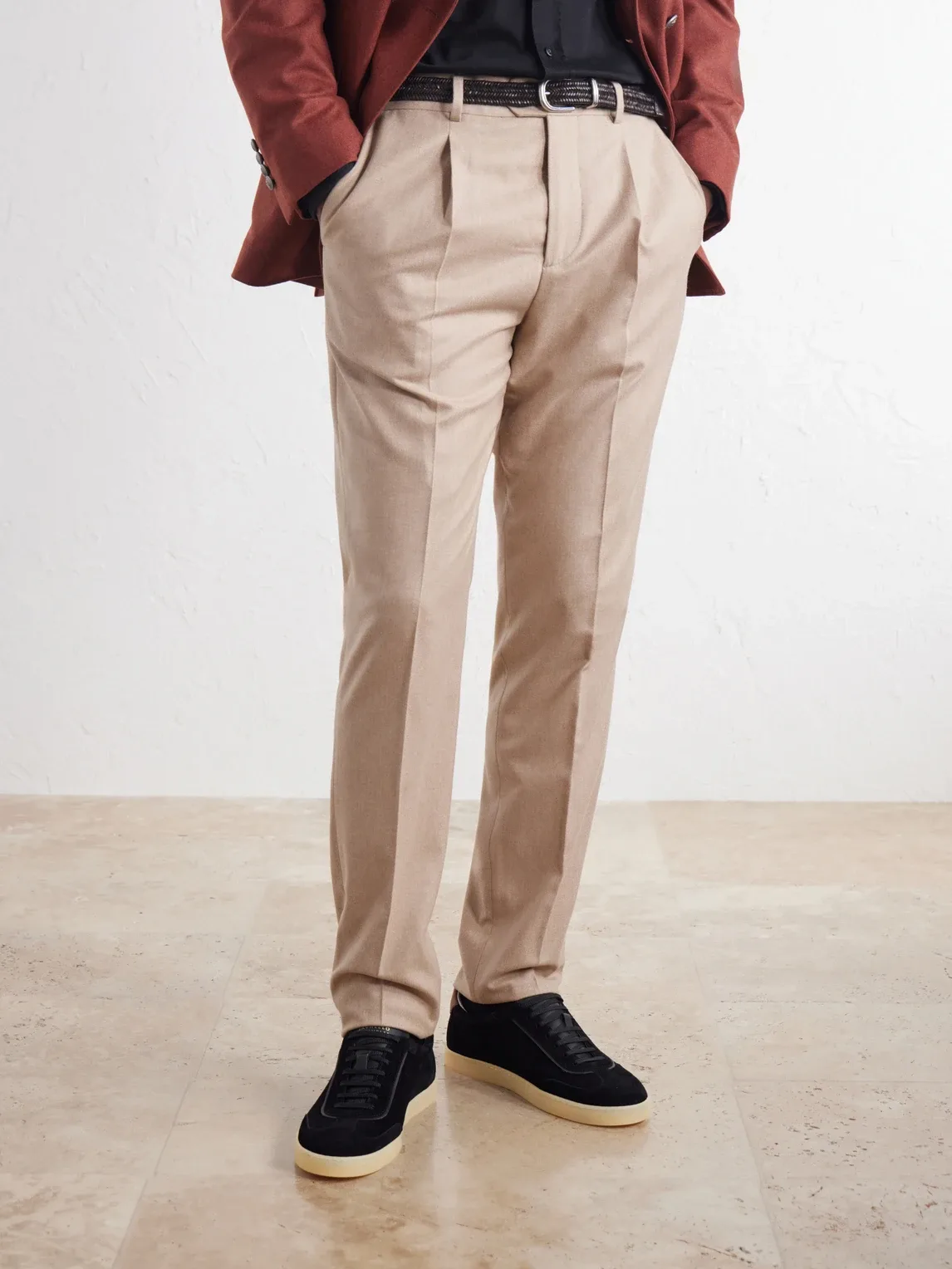 Coda Di Rondine Leather-Trimmed Suede Sneakers by Brunello Cucinelli