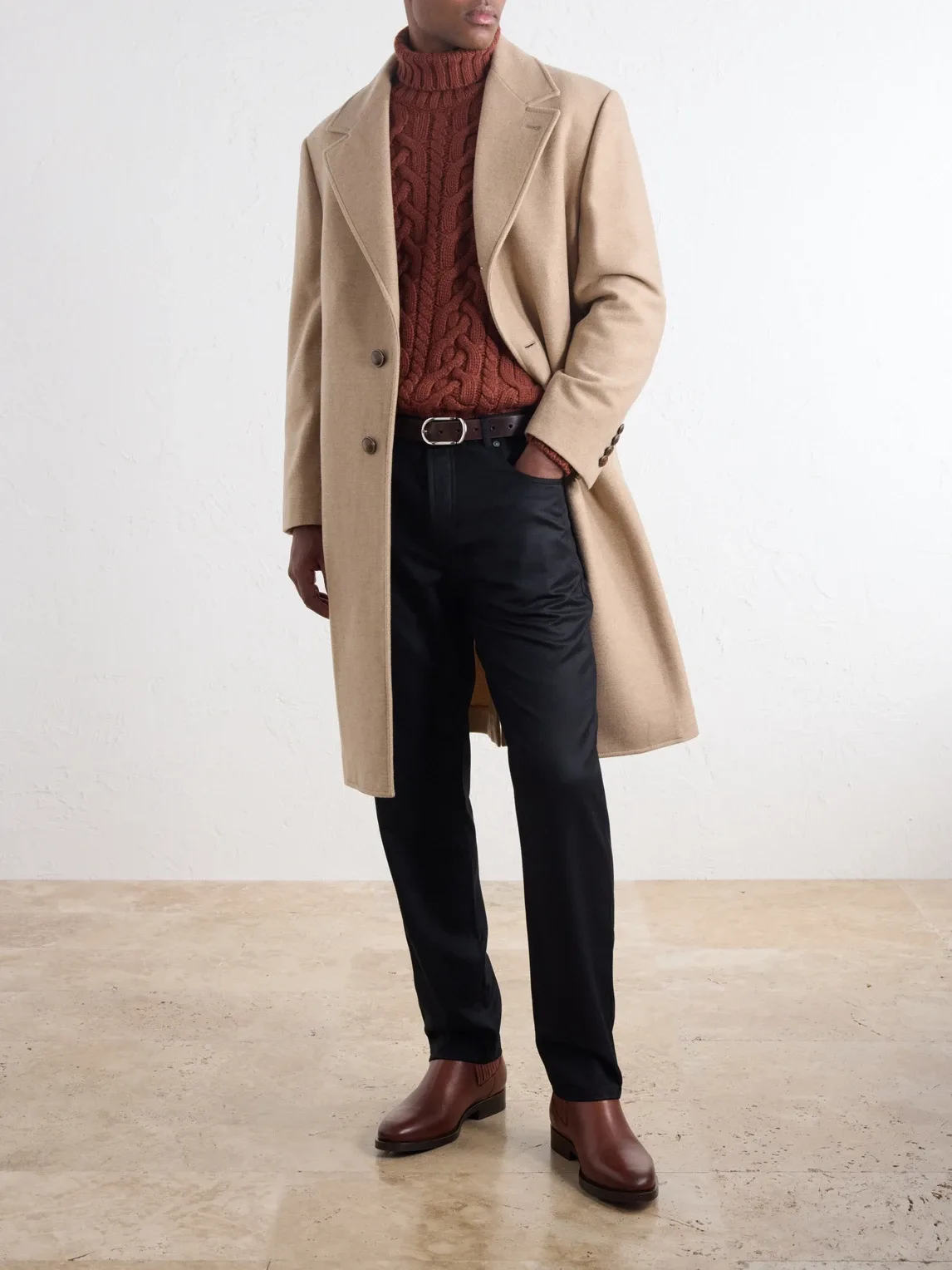 Cable-Knit Cashmere Rollneck Sweater