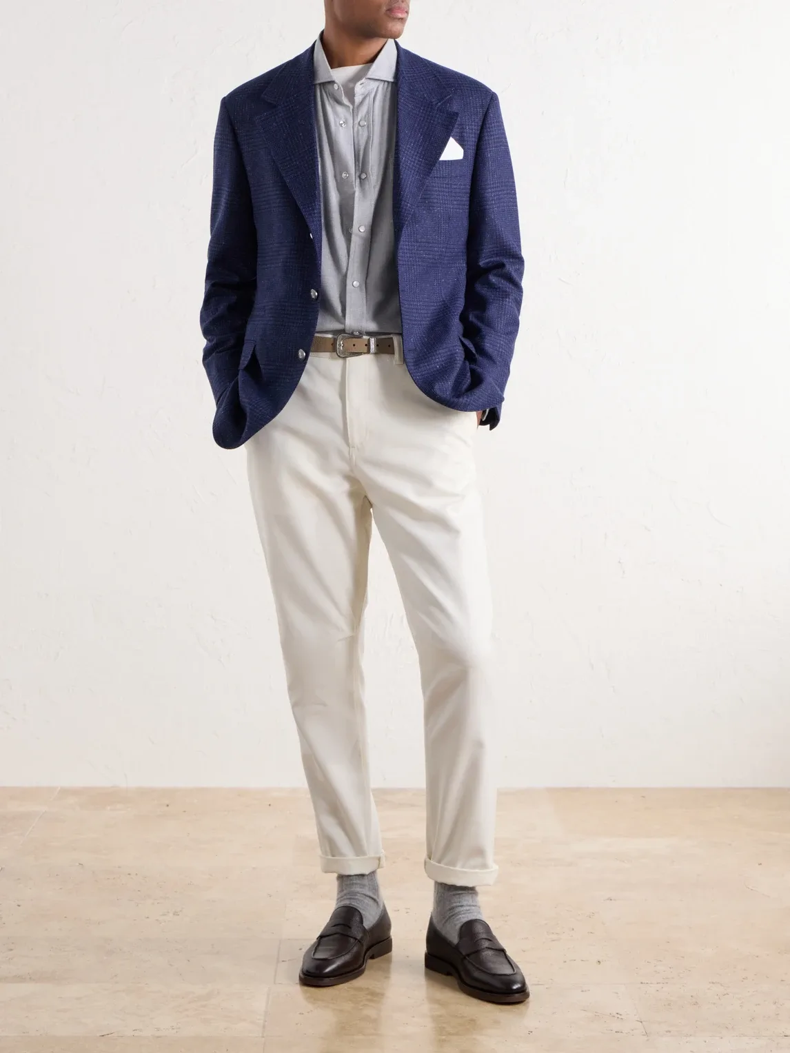 Cotton-Flannel Western Shirt by Brunello Cucinelli