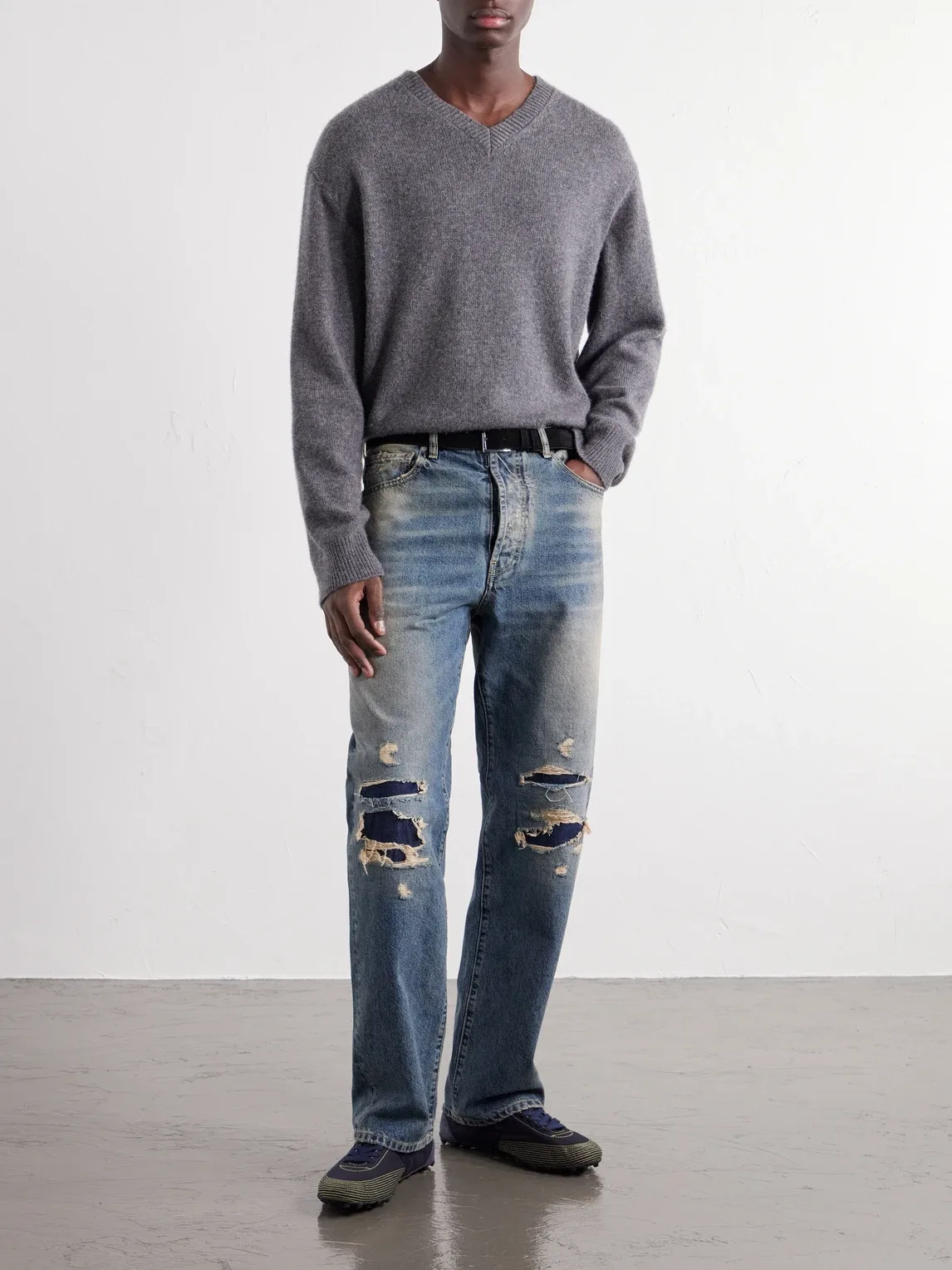 Straight-Leg Distressed Jeans by Maison Margiela