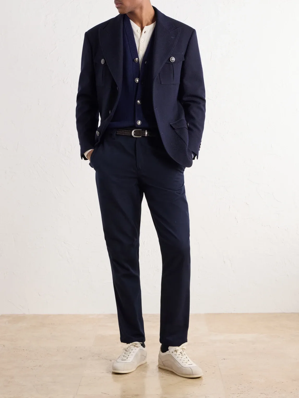 Tapered Cotton and Wool-Blend Twill Chinos by Brunello Cucinelli