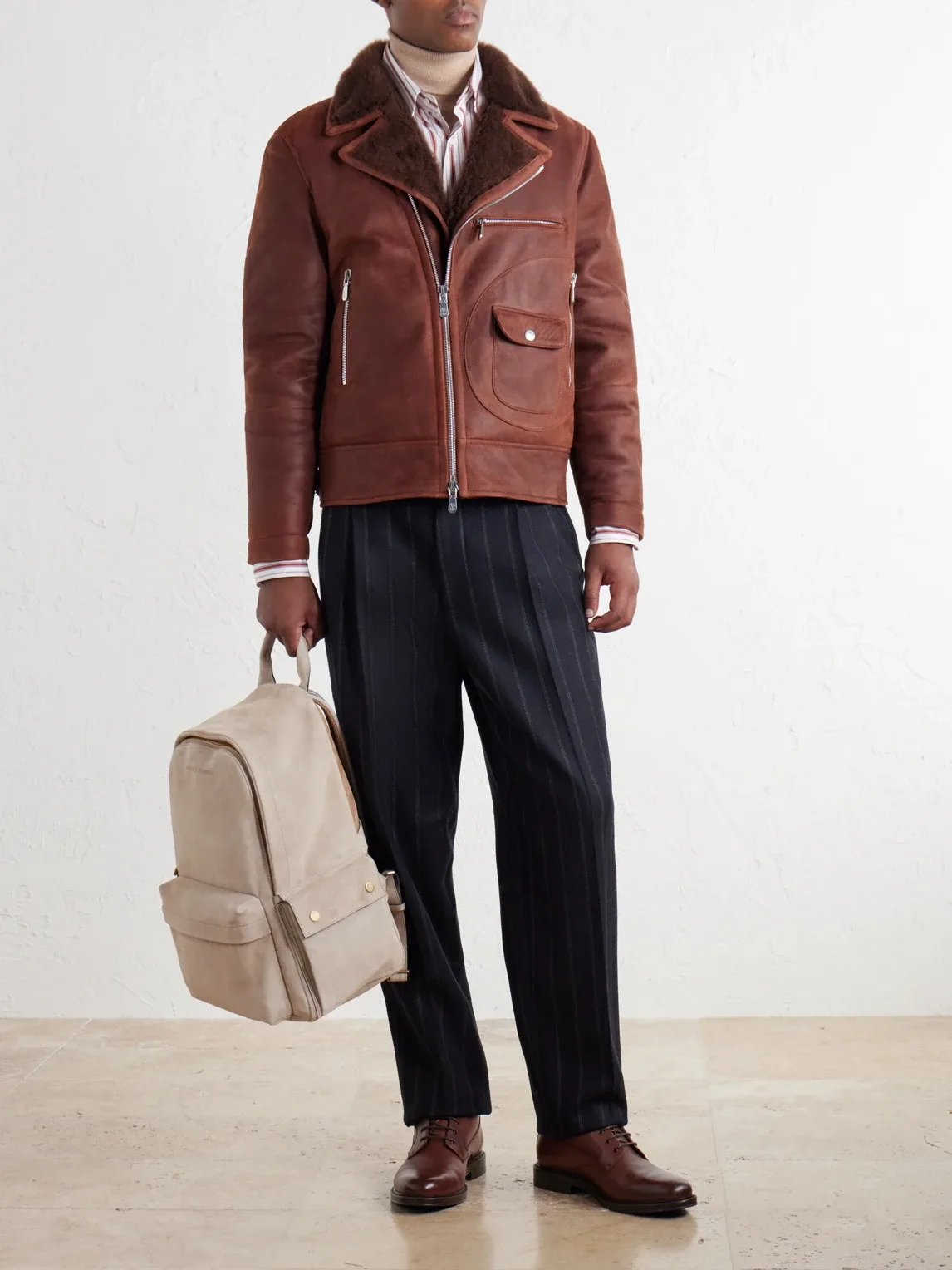 Suede Backpack by Brunello Cucinelli
