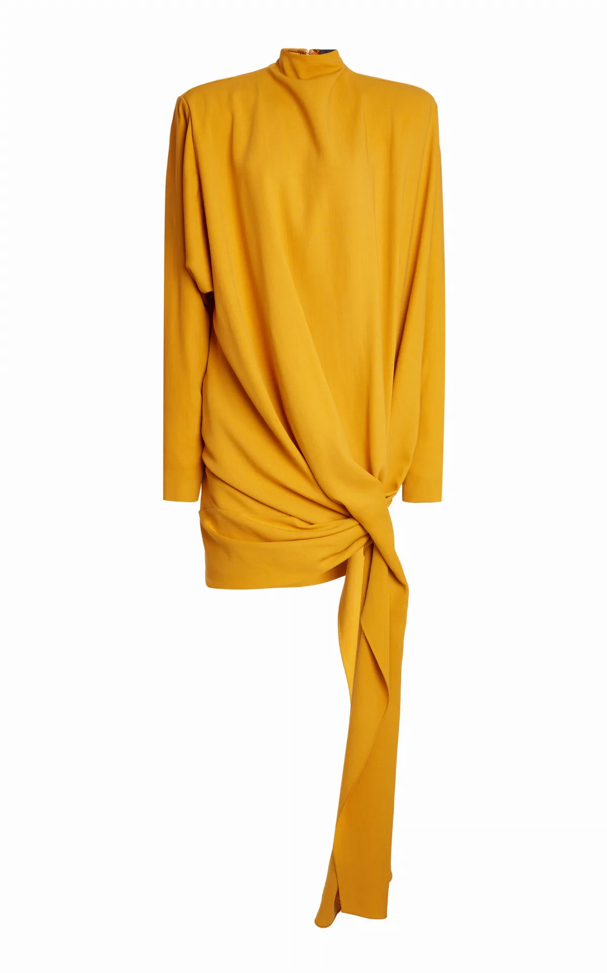 Power Shoulder Draped Mini Dress by Mugler