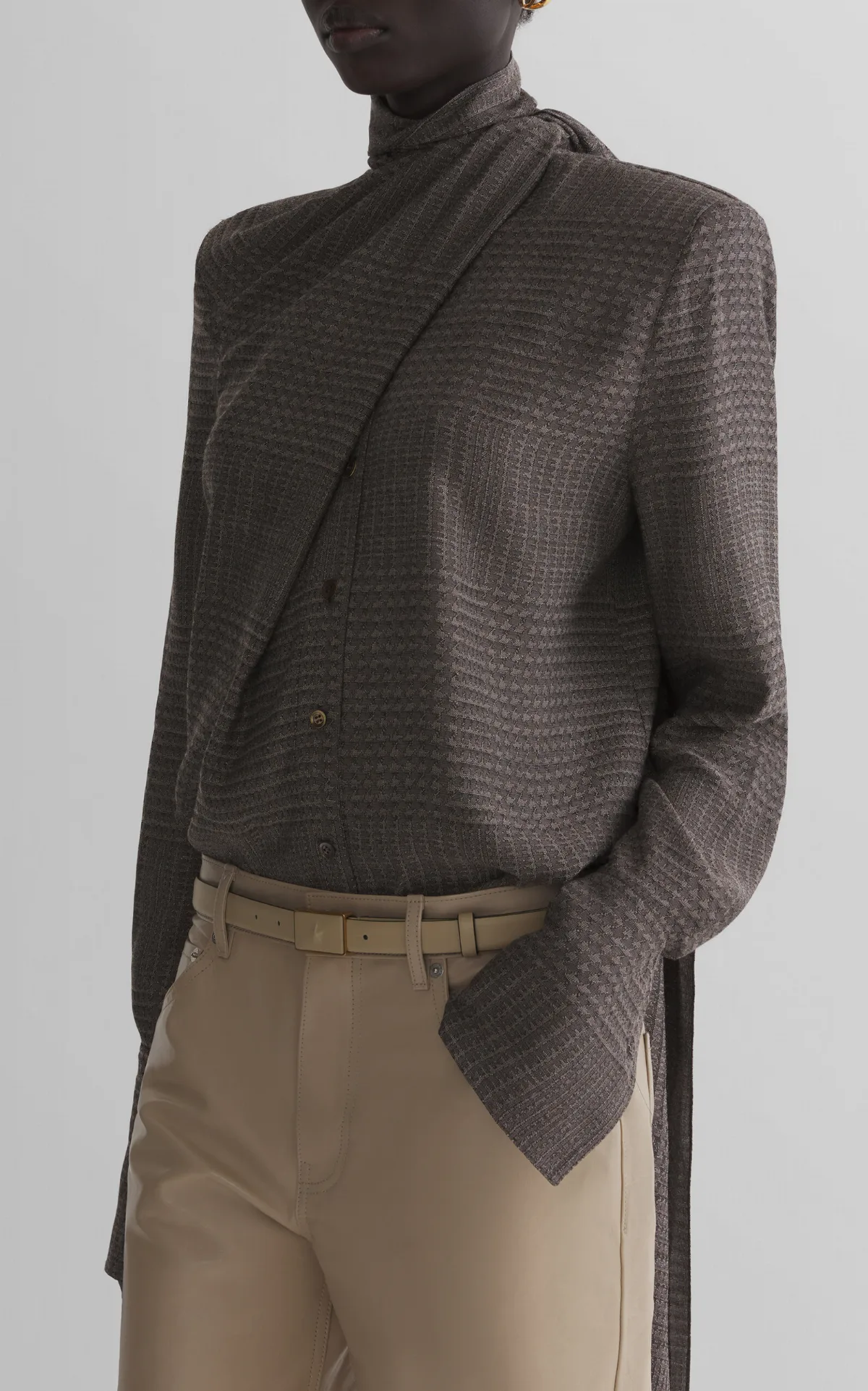 Plaid Draped Top by Mugler